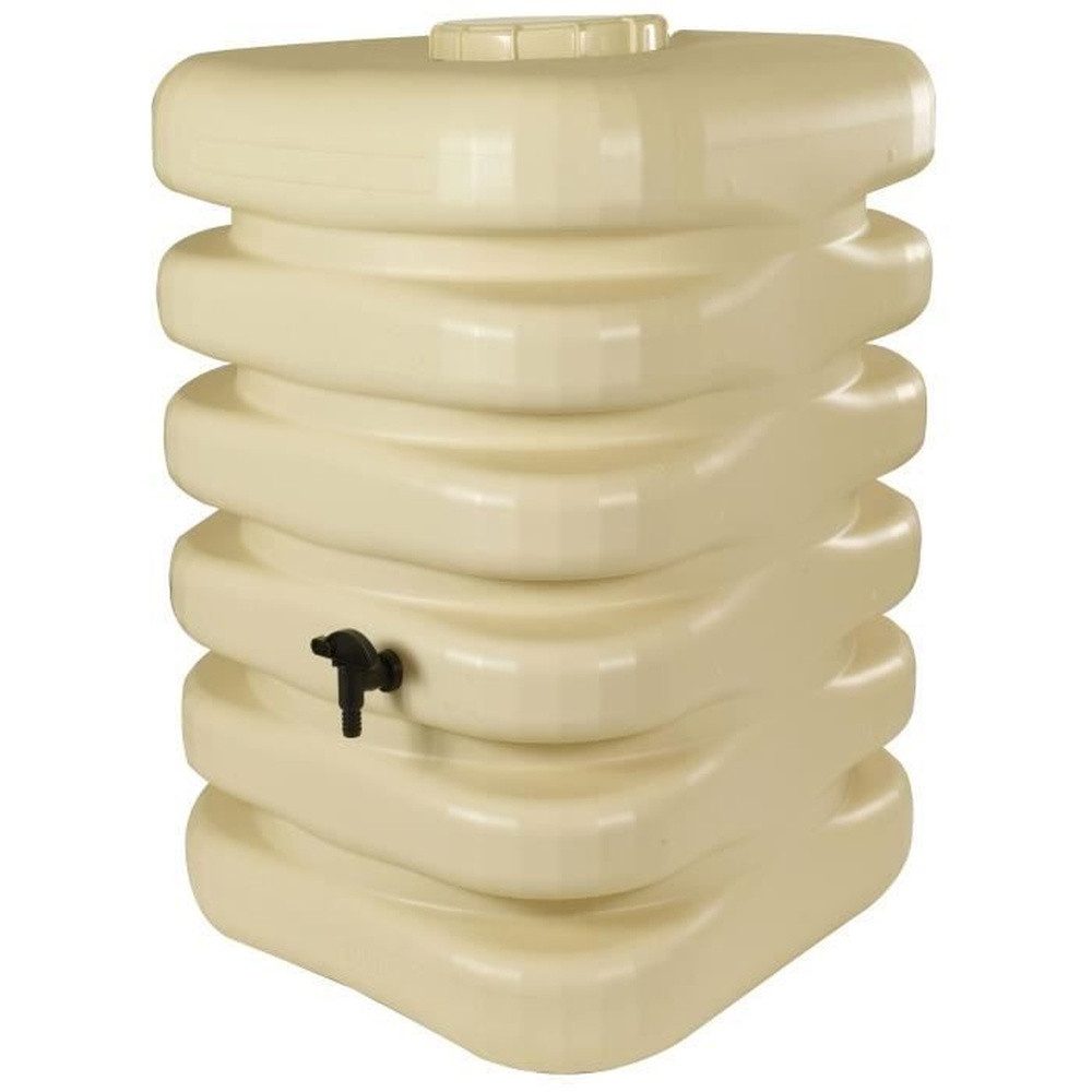 Belli Regentonne Wasserauffangbehälter – BELLI – Kubisch – 350 Liter – Beige