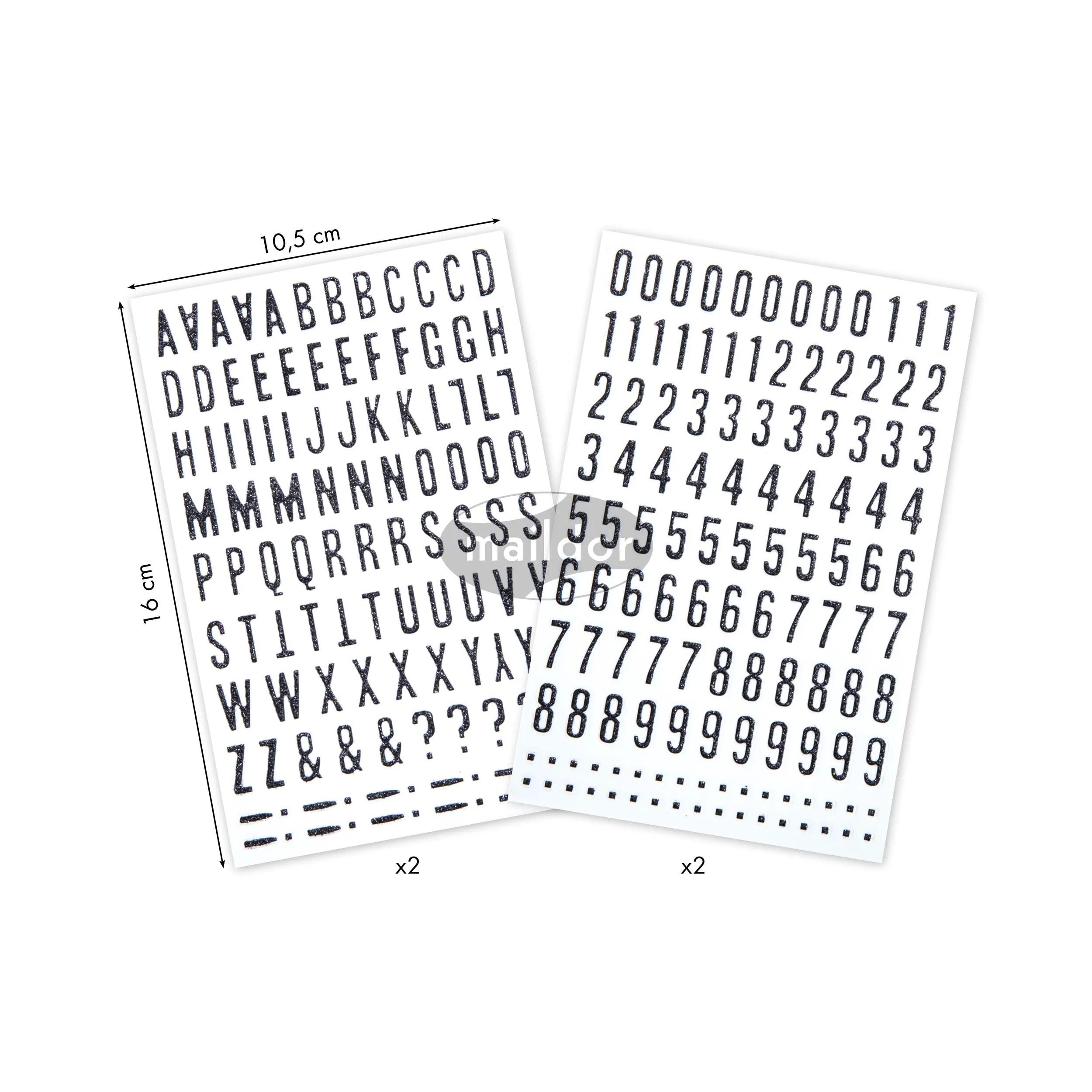 maildor Sticker 10x Sticker Glitty A6 2 Bogen 10,5x16 cm schwarz - Schwarz AE072O, My Mandarine