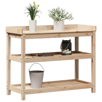 vidaXL Pflanztisch Pflanztisch mit Ablagen 108x45x86,5 cm Massivholz Kiefer