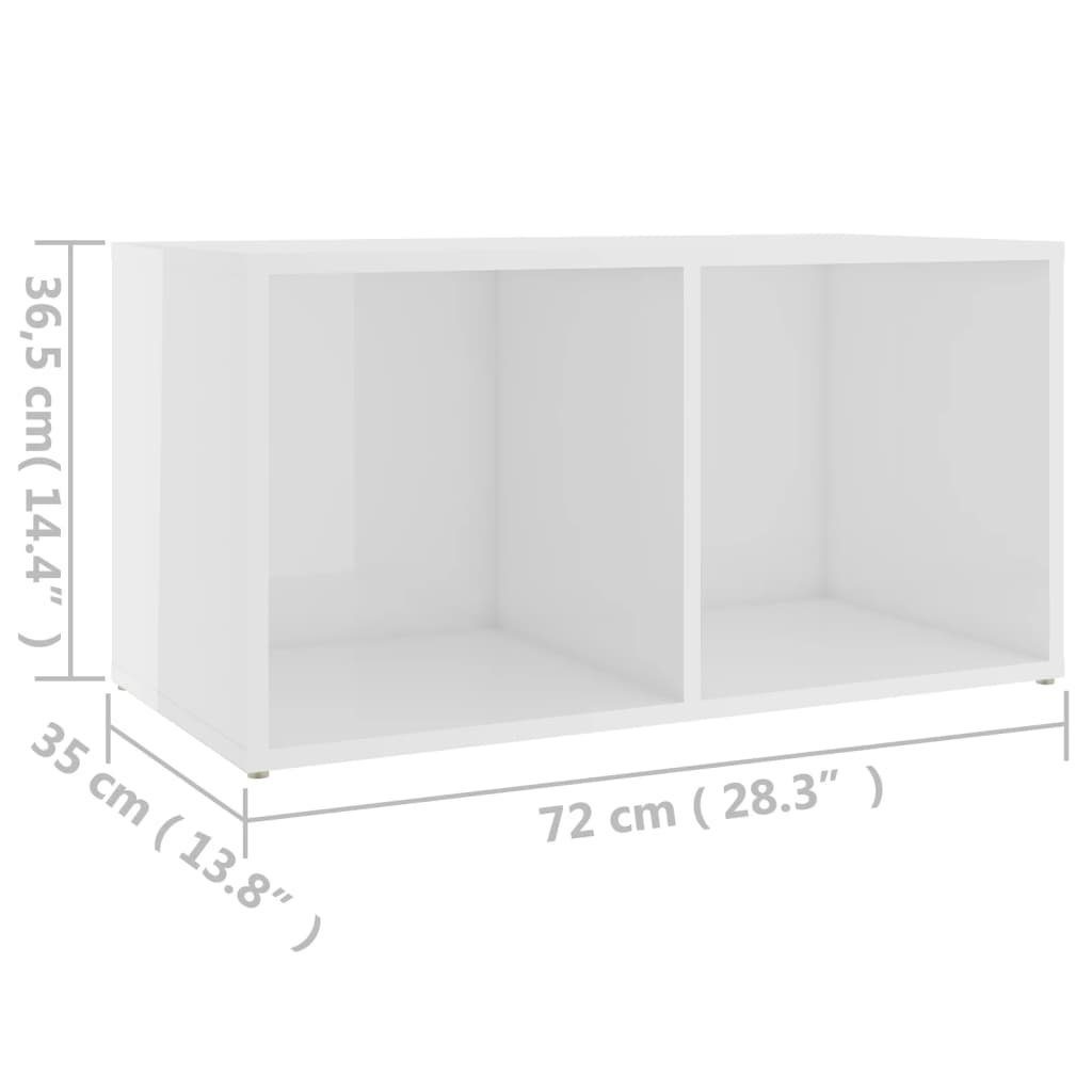 furnicato 72x35x36,5 TV-Schrank cm Holzwerkstoff Hochglanz-Weiß