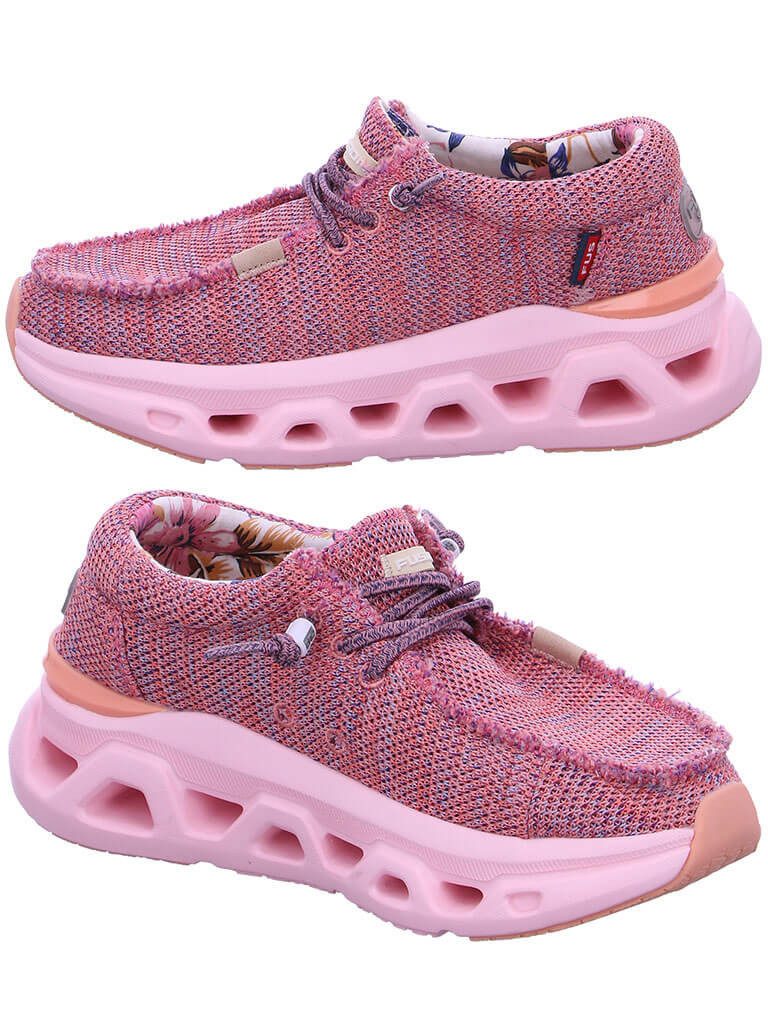 Fusion Slip-On Sneaker Damen Schuh Emma 5.0 Leinenoptik mit Gummizug - Leinenschuh Korksohle