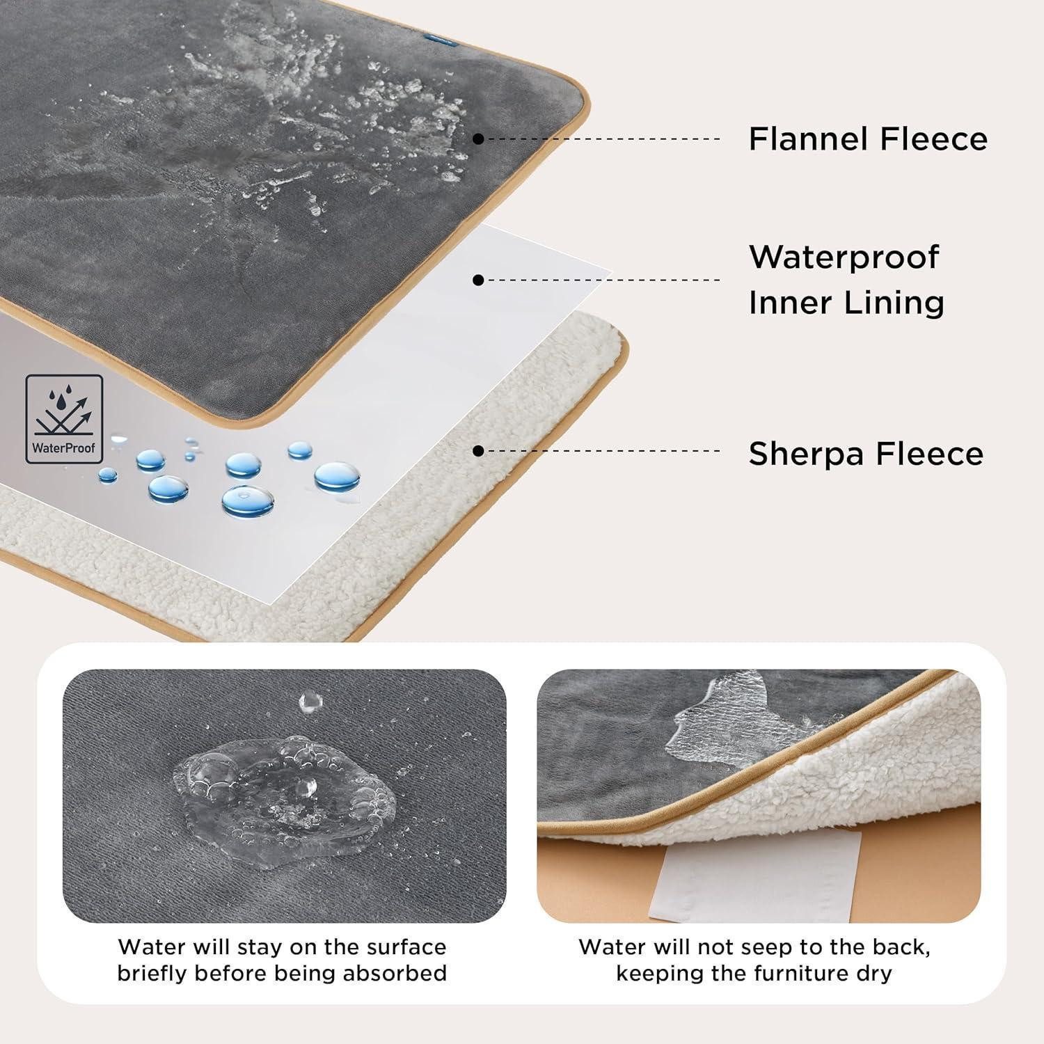 LuxusKollektion Tierdecke Hundedecke wasserdicht Sherpa Fleece Olivgrün S