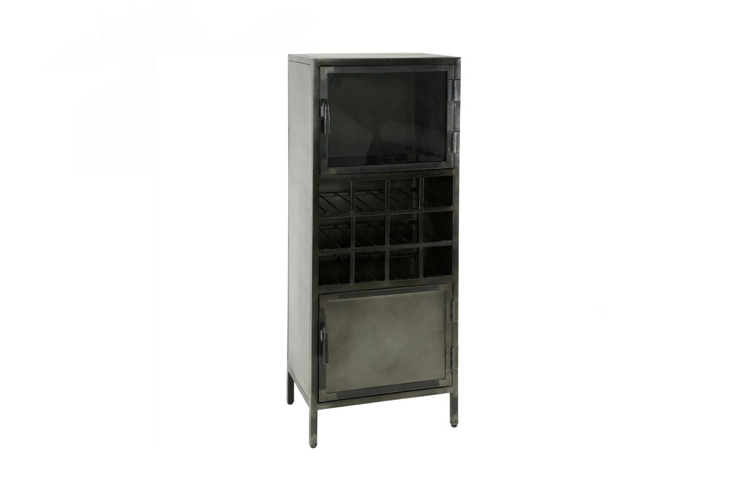 KAWOLA Anrichte CORO, Weinschrank Metall schwarz 2 Двери 55x135x40 cm