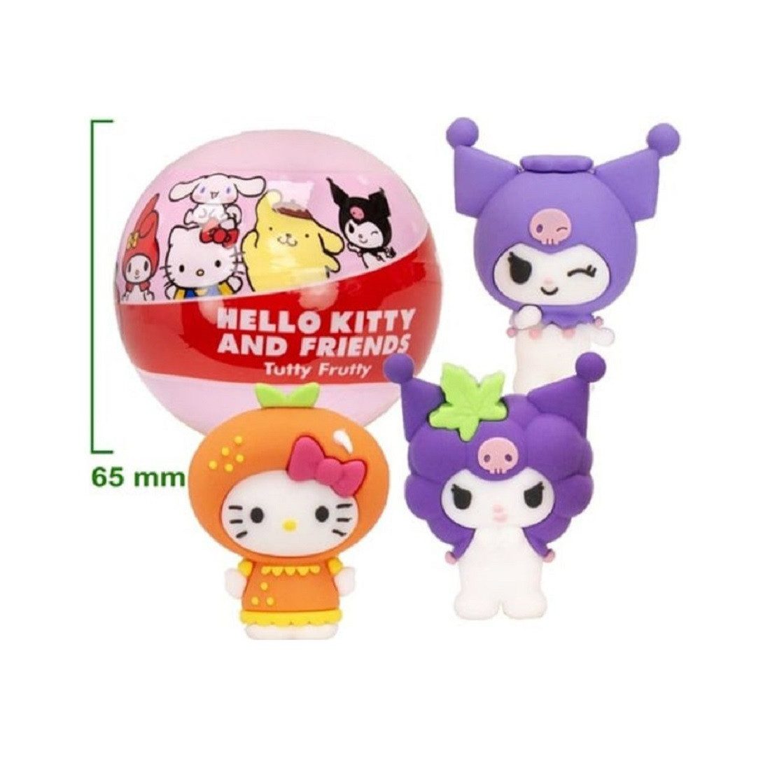 SANRIO Spielfigur Hello Kitty and Friends Tutty Frutty Sammelfigur in Kapsel, 1 zufällig, (Spar-Set, 1-tlg), Zufällige Gummifigur in Kapsel, Motiv nicht wählbar