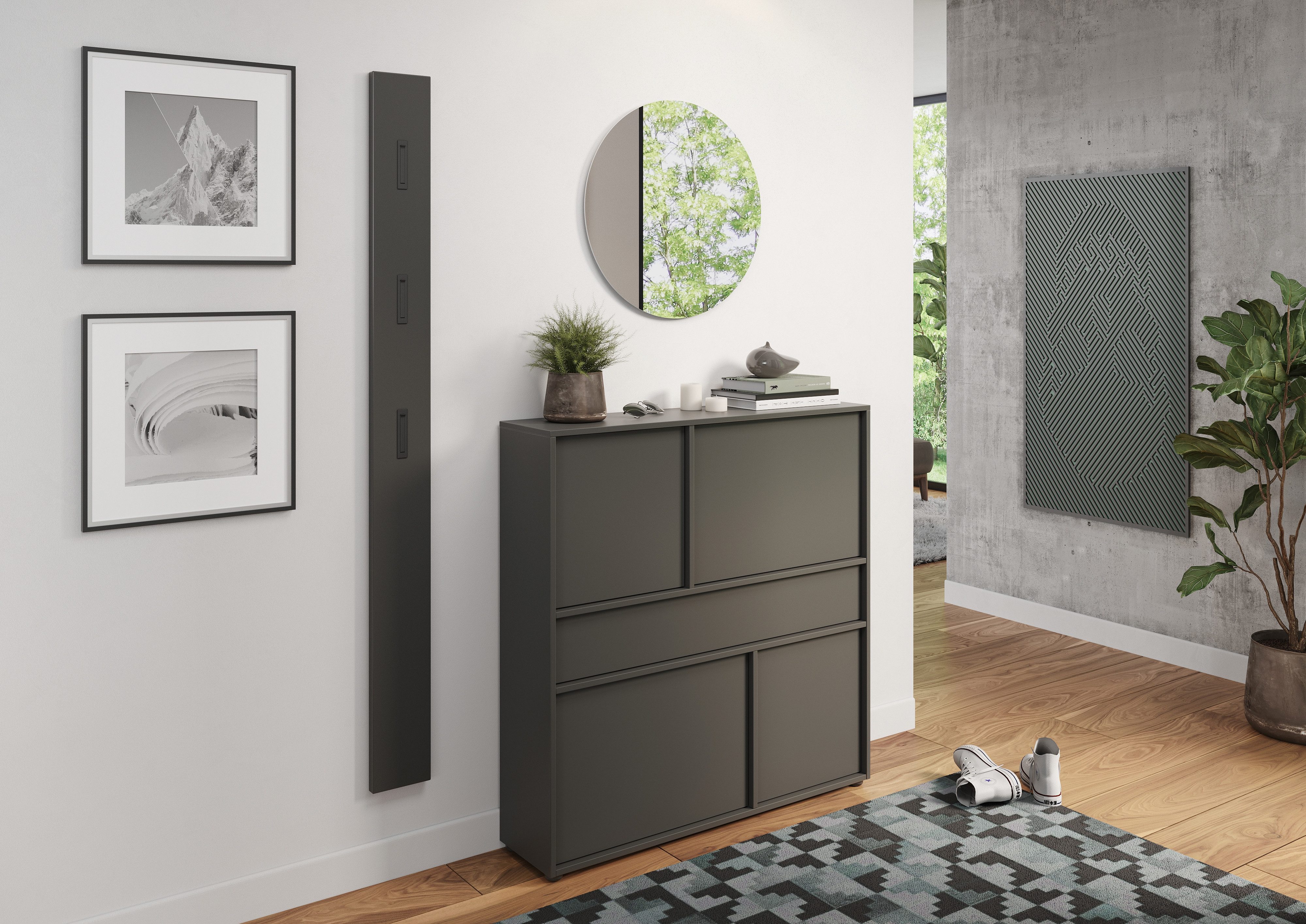 GERMANIA Mehrzweckschrank Ameca 2.0 stehend montierbar; Flurschrank in geringer Tiefe, Breite 105 cm