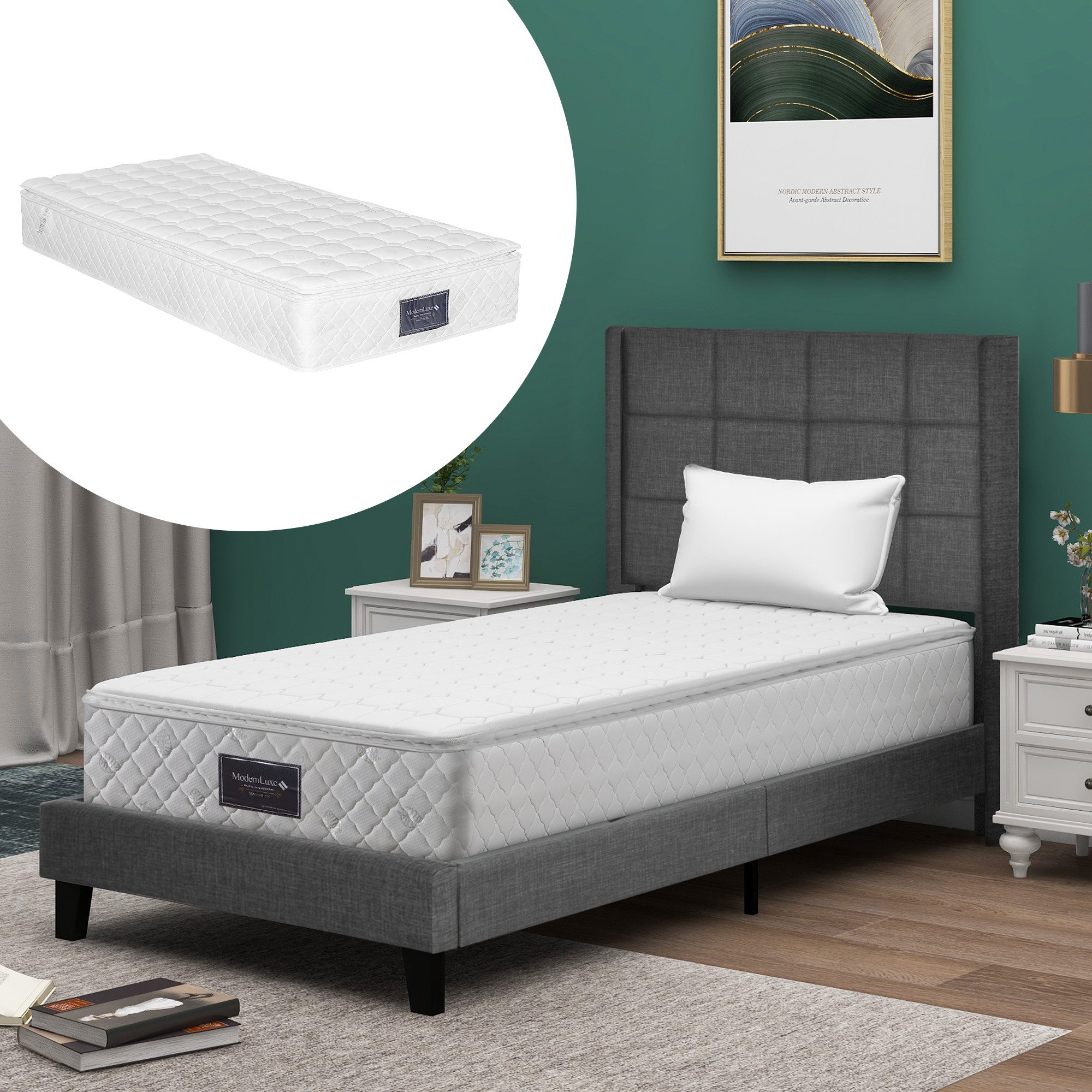 STILVORA Polsterbett 90x200 Jugendbett mit Lattenrost,Bettgestell günstig online kaufen