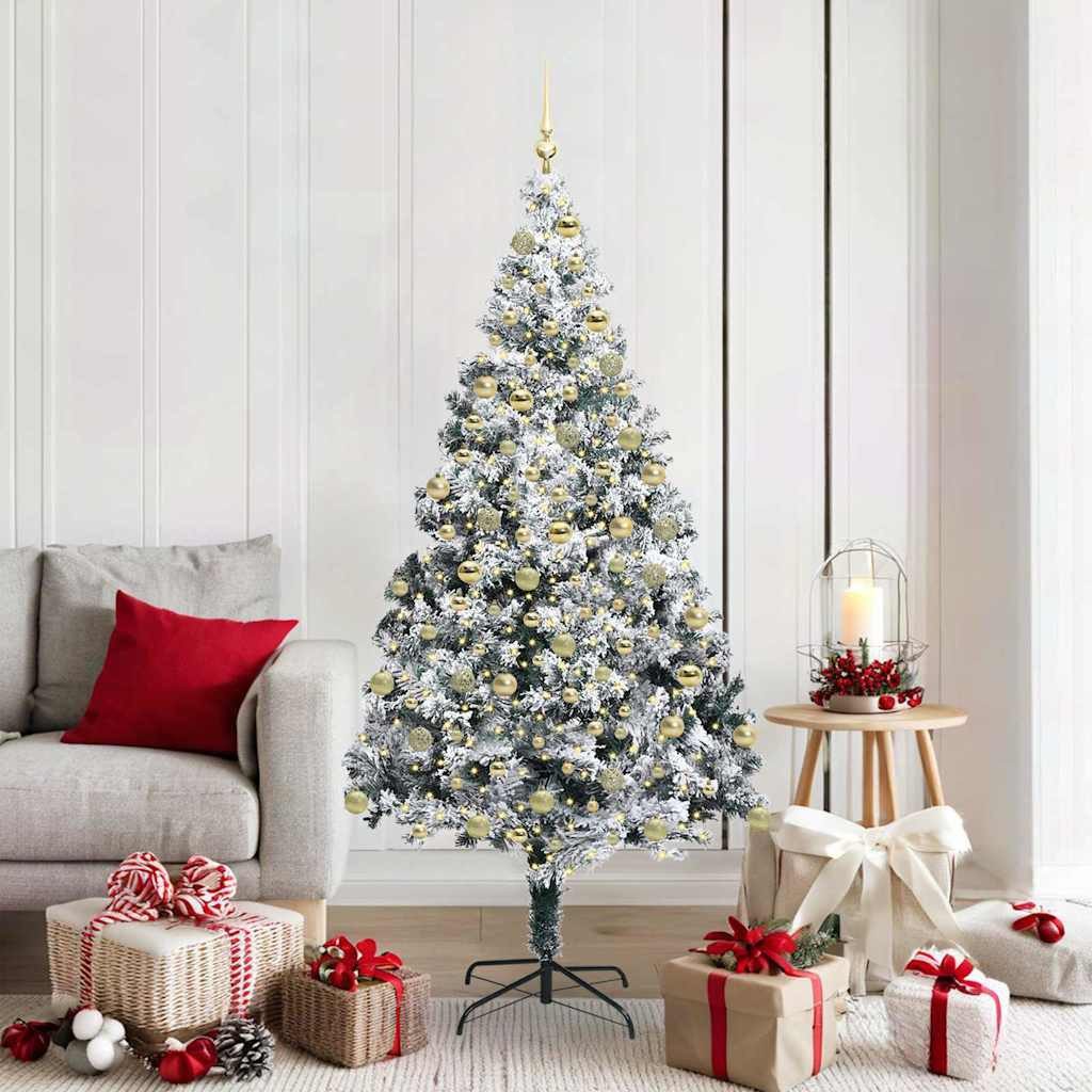 vidaXL Künstlicher Weihnachtsbaum vidaXL Künstlicher Weihnachtsbaum mit 300 LEDs mit Ständer Weiß 180 cm