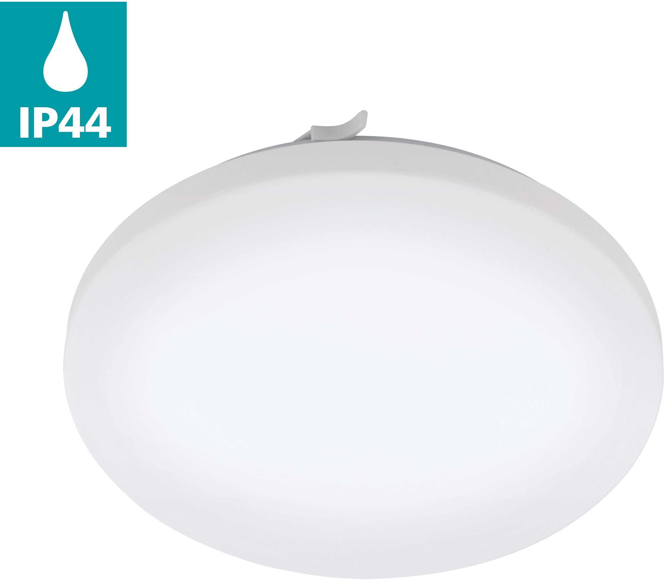 EGLO LED fest Weiß, integriert, Deckenleuchte LED 33 Lampe, IP44 Ø: Deckenleuchte, FRANIA, Kunststoff, Warmweiß, Stahl, cm