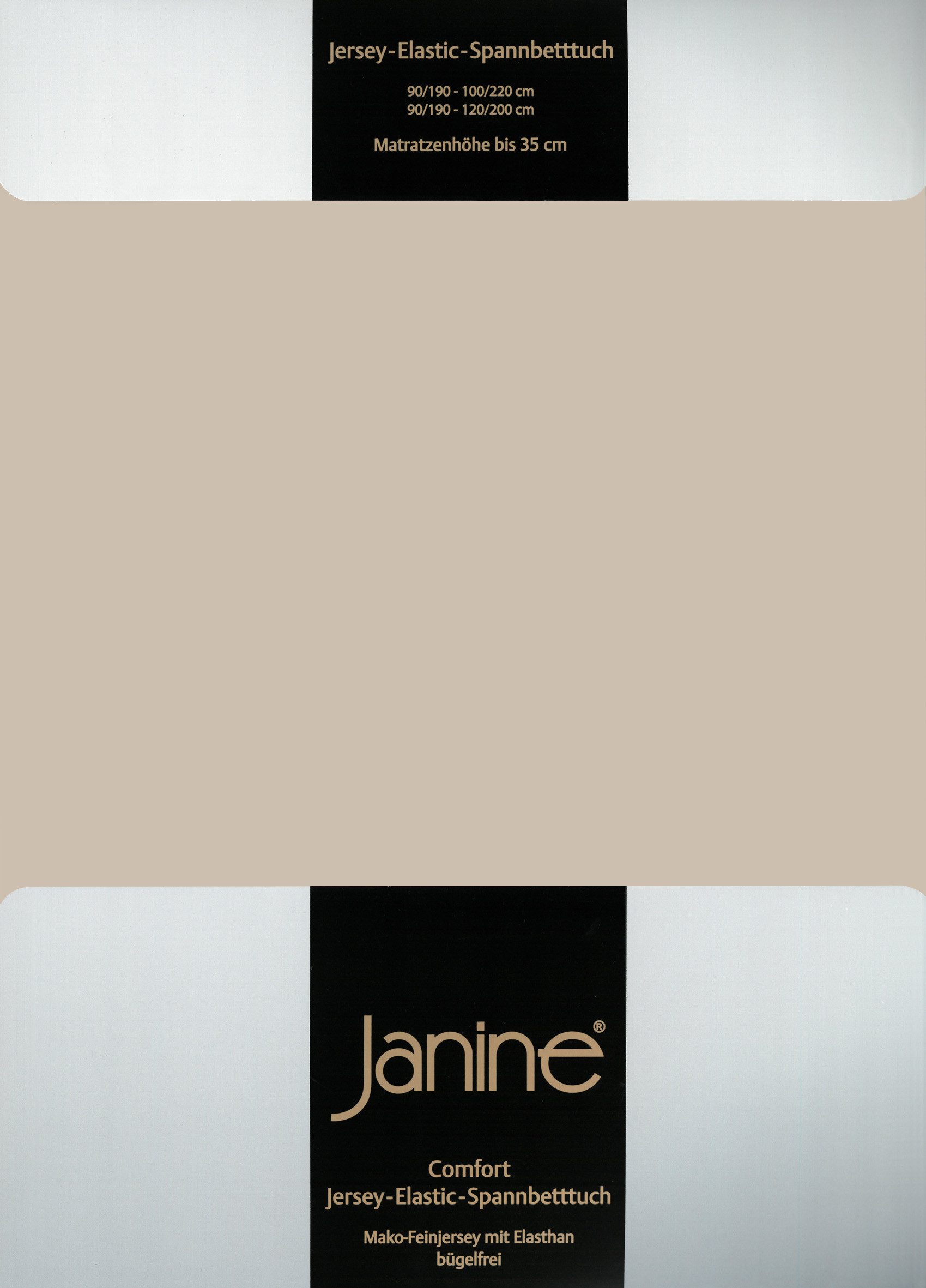 Janine Spannbettlaken ELASTIC 5002 Jersey Bettlaken mit Elasthan, 190 g/m², Jersey-Elasthan, Gummizug: rundum, (1 Stück), für Matratzen bis 35 cm Höhe, 95% Baum – Bild 4 von 5
