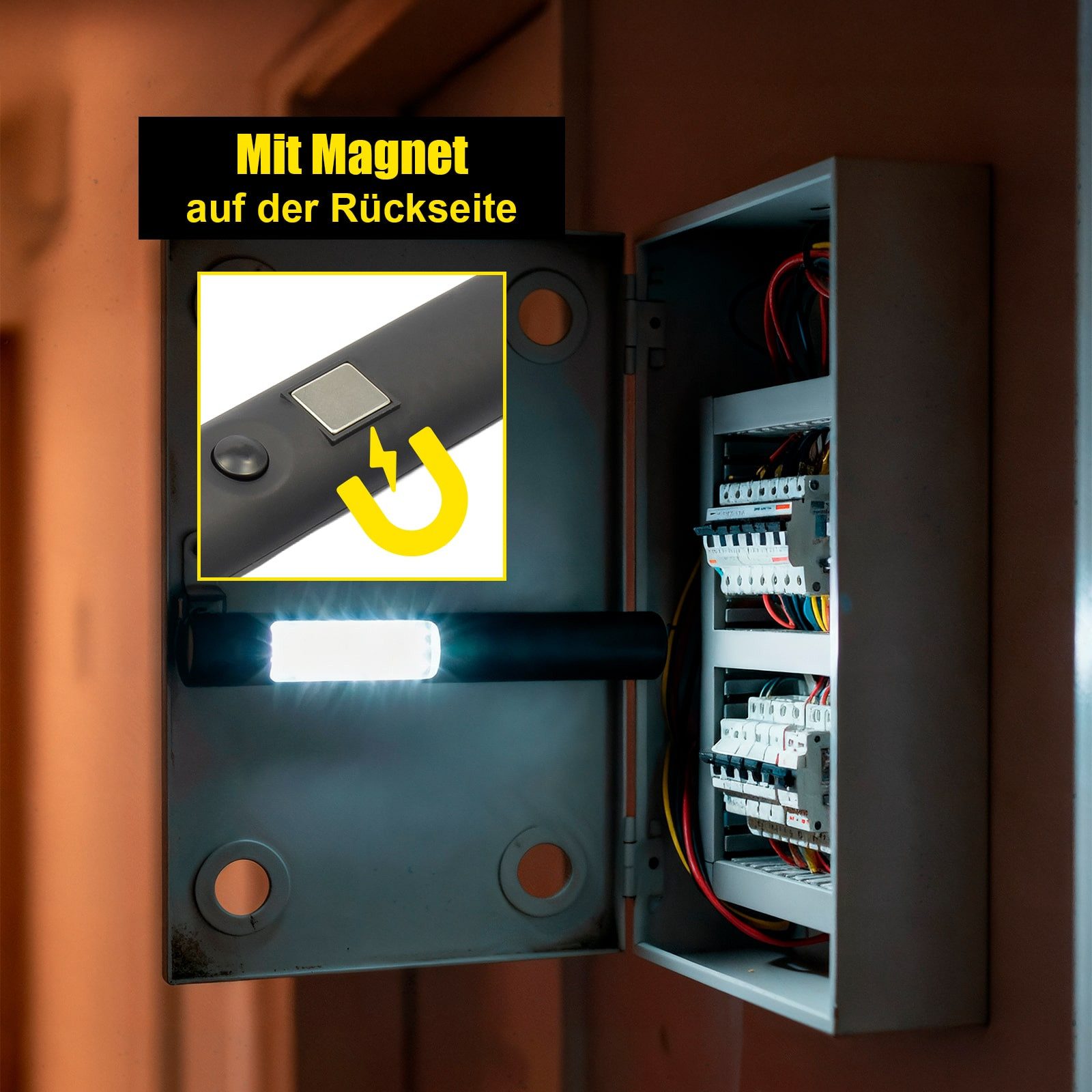 EAXUS LED Arbeitsleuchte 2er Set Worklight mit Magnet - inkl. Batterien, LED fest integriert, 2 Leuchtmodi