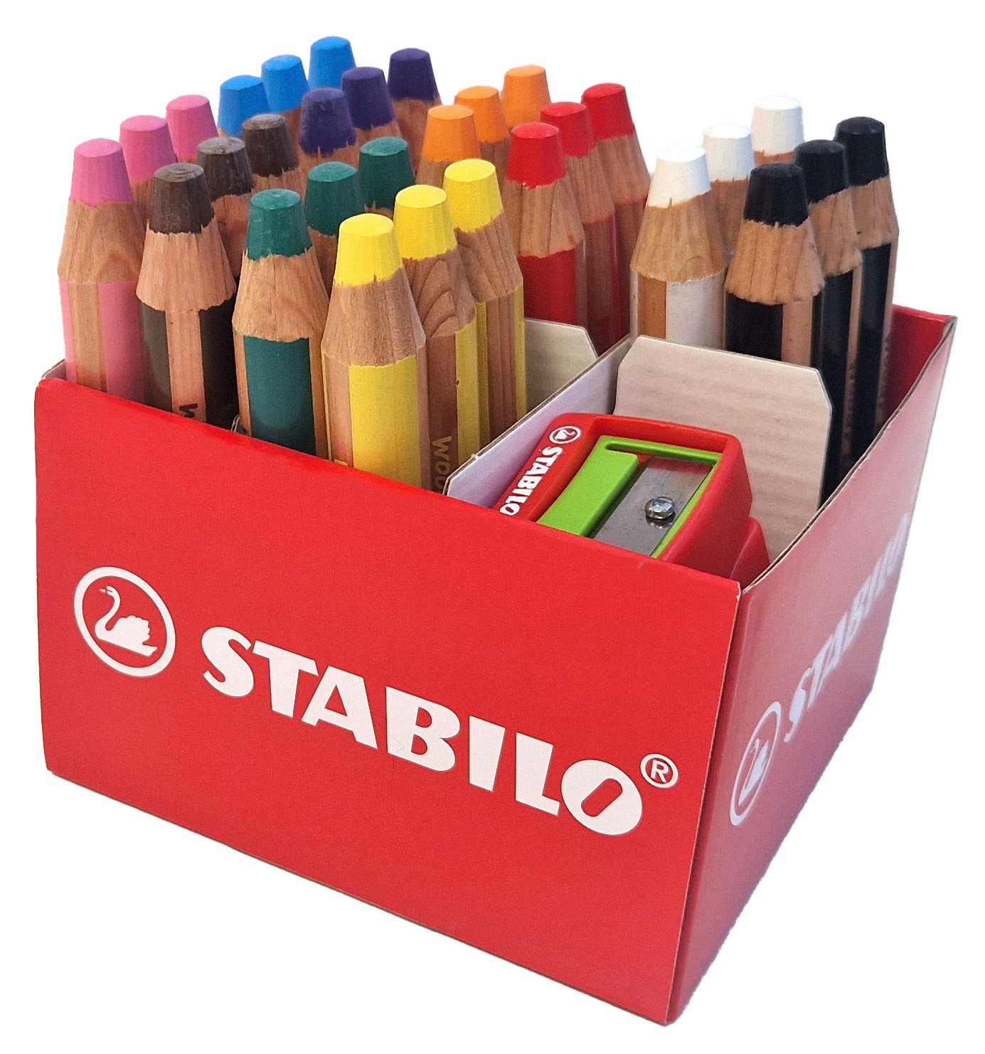 Buntstift STABILO woody 3 in 1 Buntstift - 10 mm - 30er Set mit 2 Spitzern