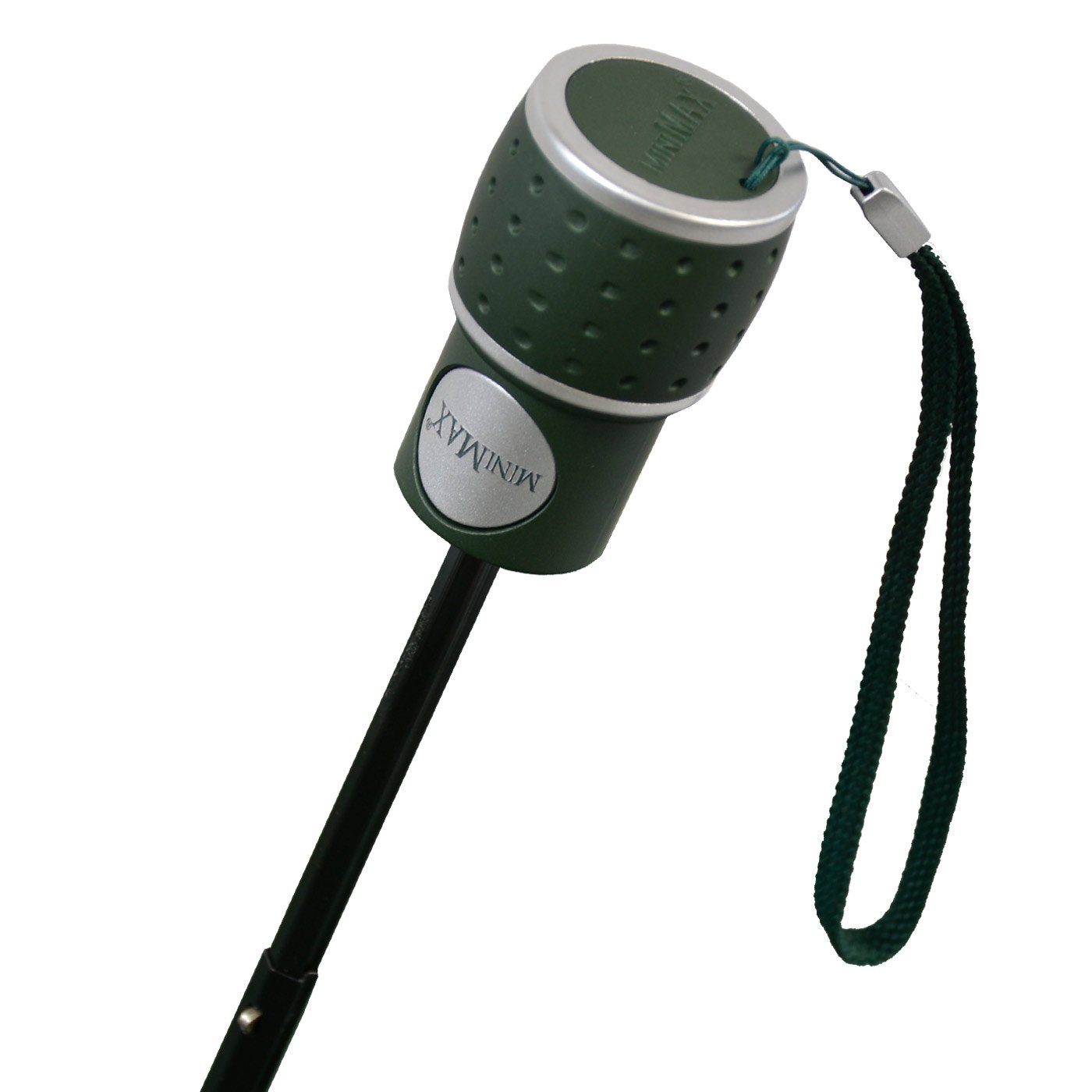 mit Begleiter uni, zuverlässige Taschenregenschirm miniMAX® Impliva Auf-Automatik windsicher dunkelgrün der