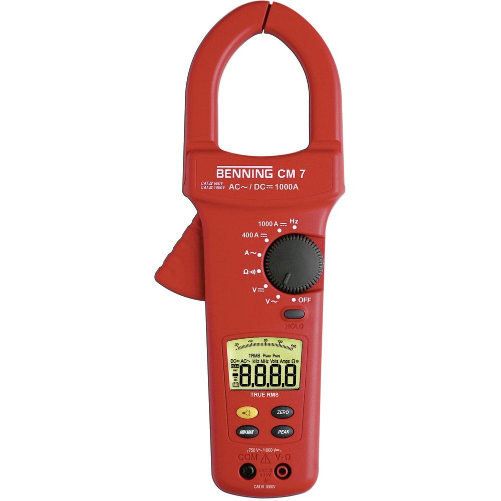 Spannungsprüfer Benning CM 7 Stromzange, Hand-Multimeter digital CAT IV 600 V Anzeig