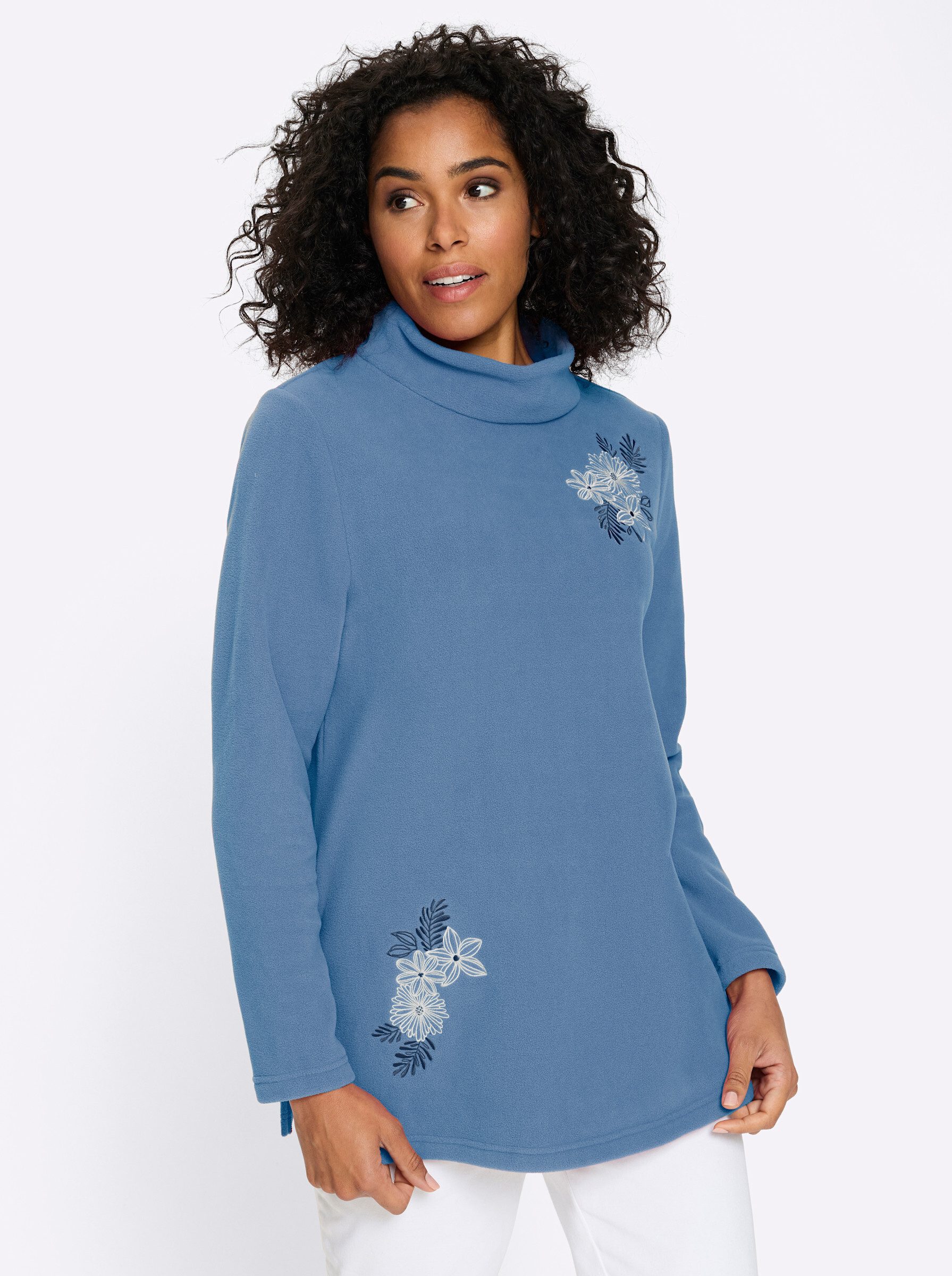 Sieh an! Fleeceshirt Fleece-Shirt Langarm Länge ca. 74 cm