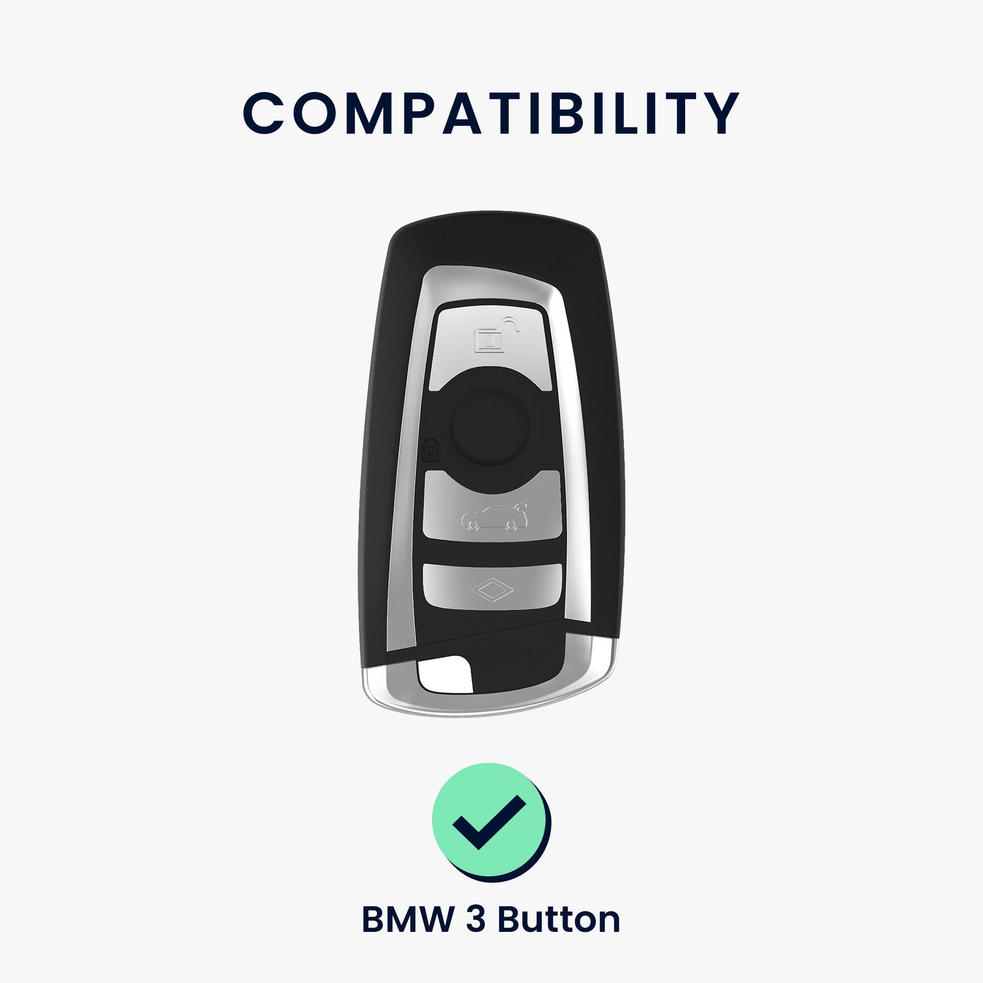 kwmobile Autoschlüssel Hülle für BMW, Schlüsseltasche Schutzhülle Blau für Cover BMW Hochglanz TPU Schlüsselhülle