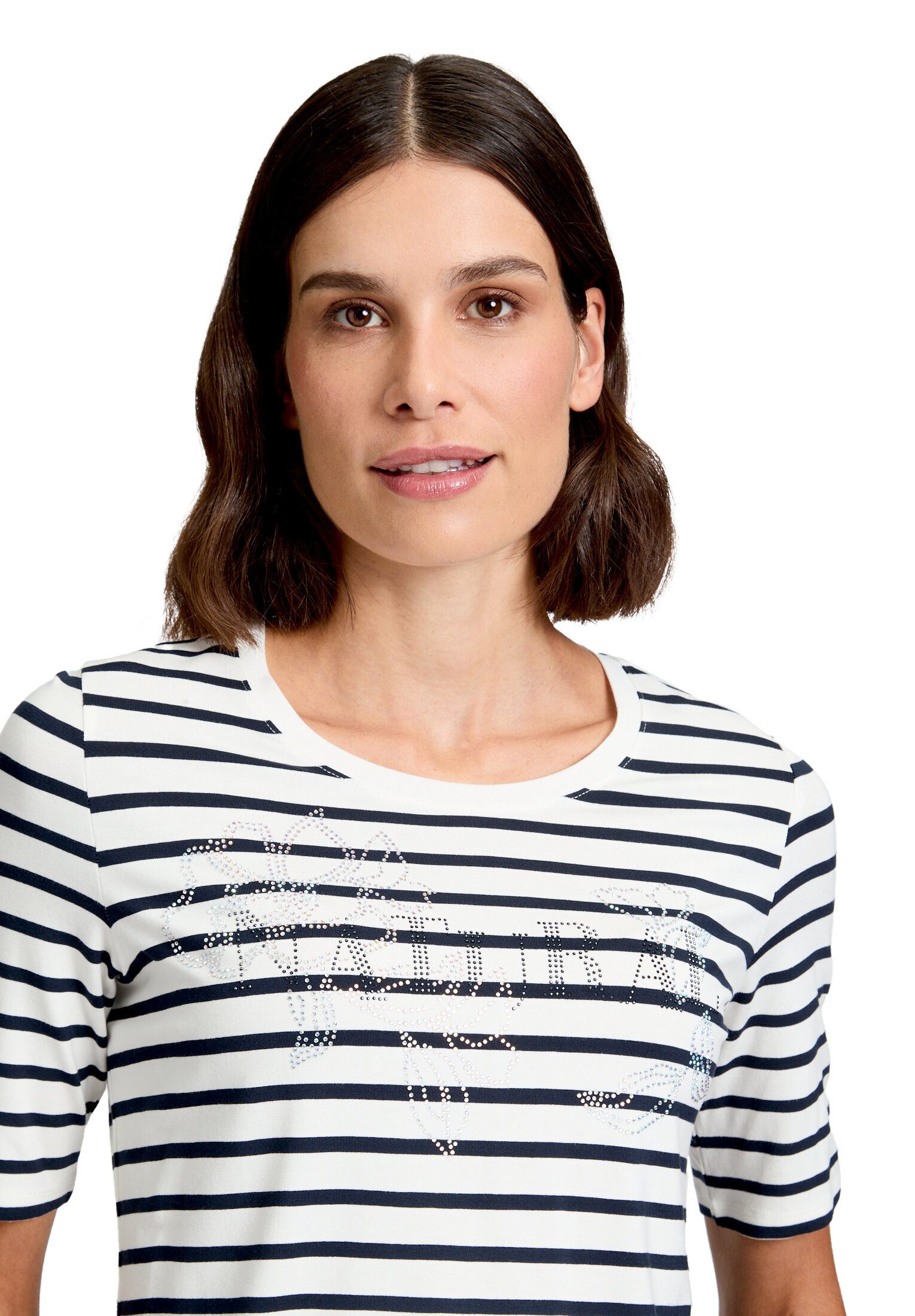 Betty Barclay Kurzarmshirt Damen mit Schmucksteinen (1-tlg) Glitzersteine