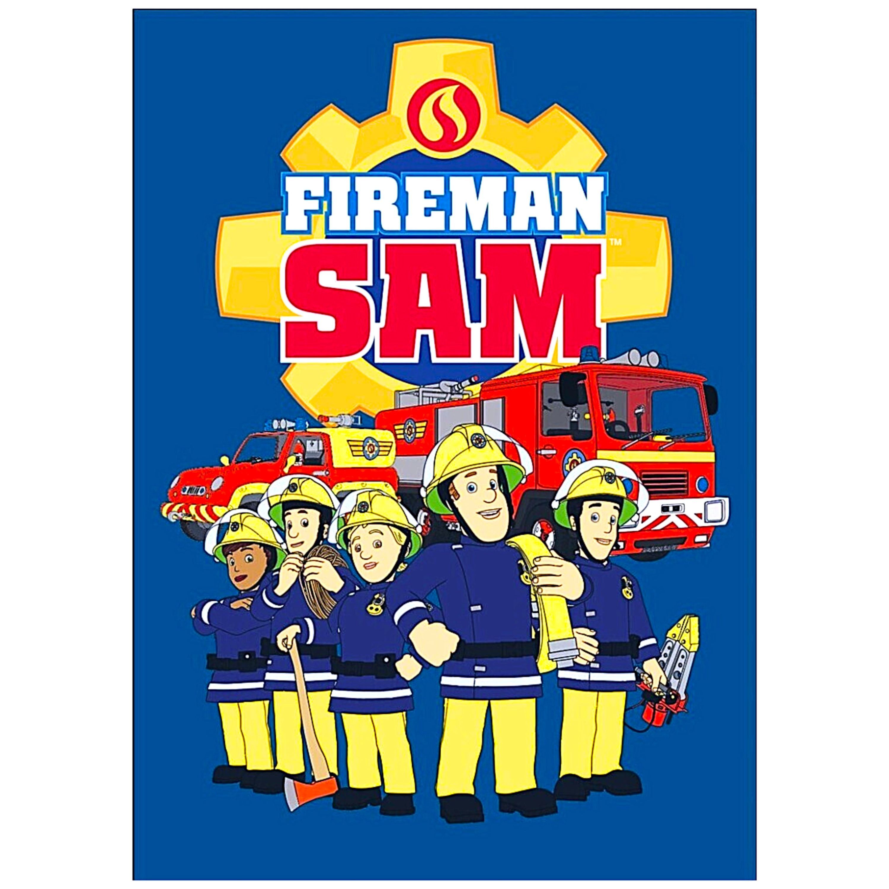 Kinderdecke, Feuerwehrmann Sam, Fleecedecke weiche Kuscheldecke 140 x 100 cm