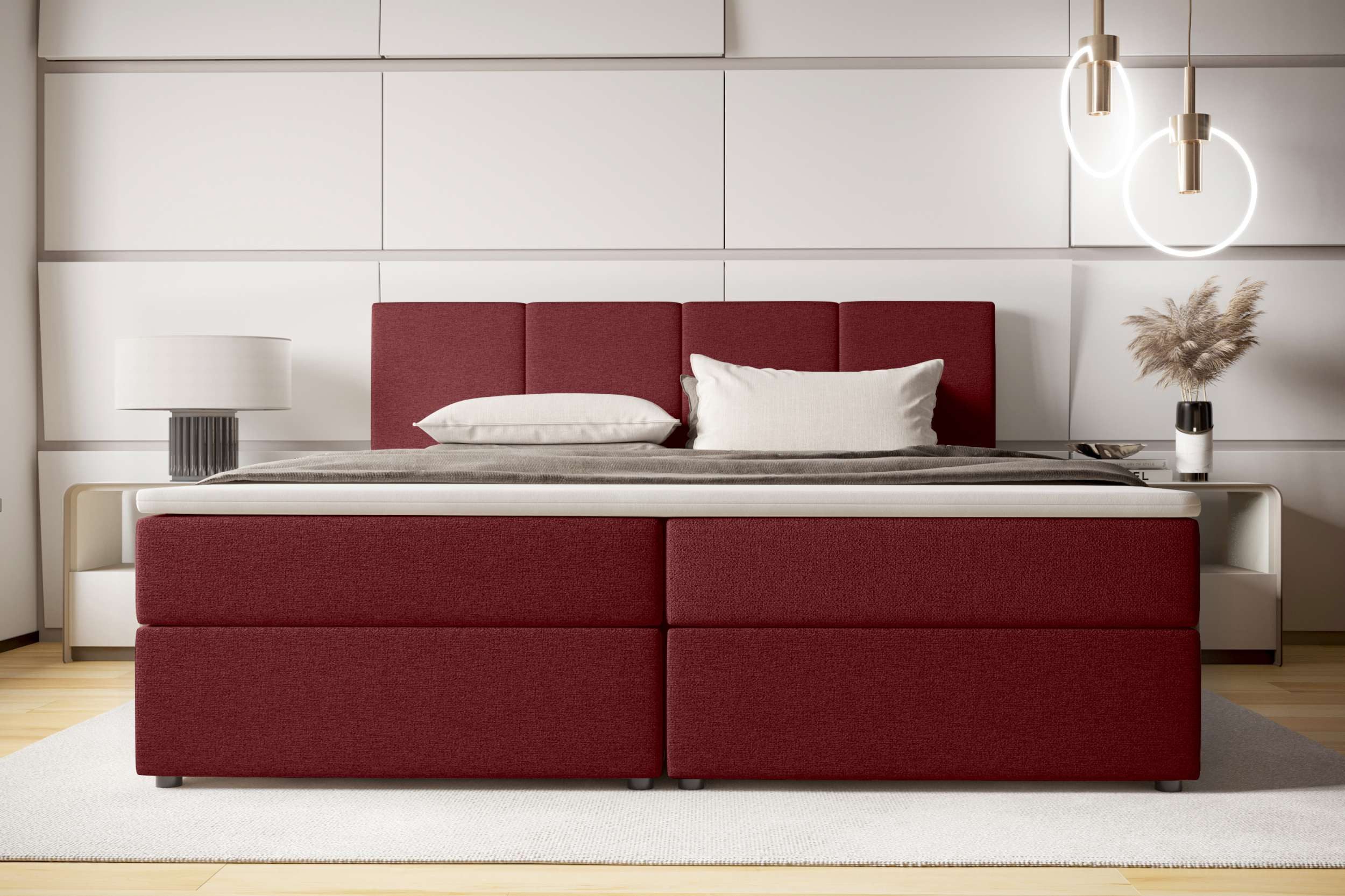 99rooms Boxspringbett Alvaro (Schlafzimmerbett, Bett), 140/160/180x200, mit Topper, Matratze, beidseitig öffnender Bettkasten