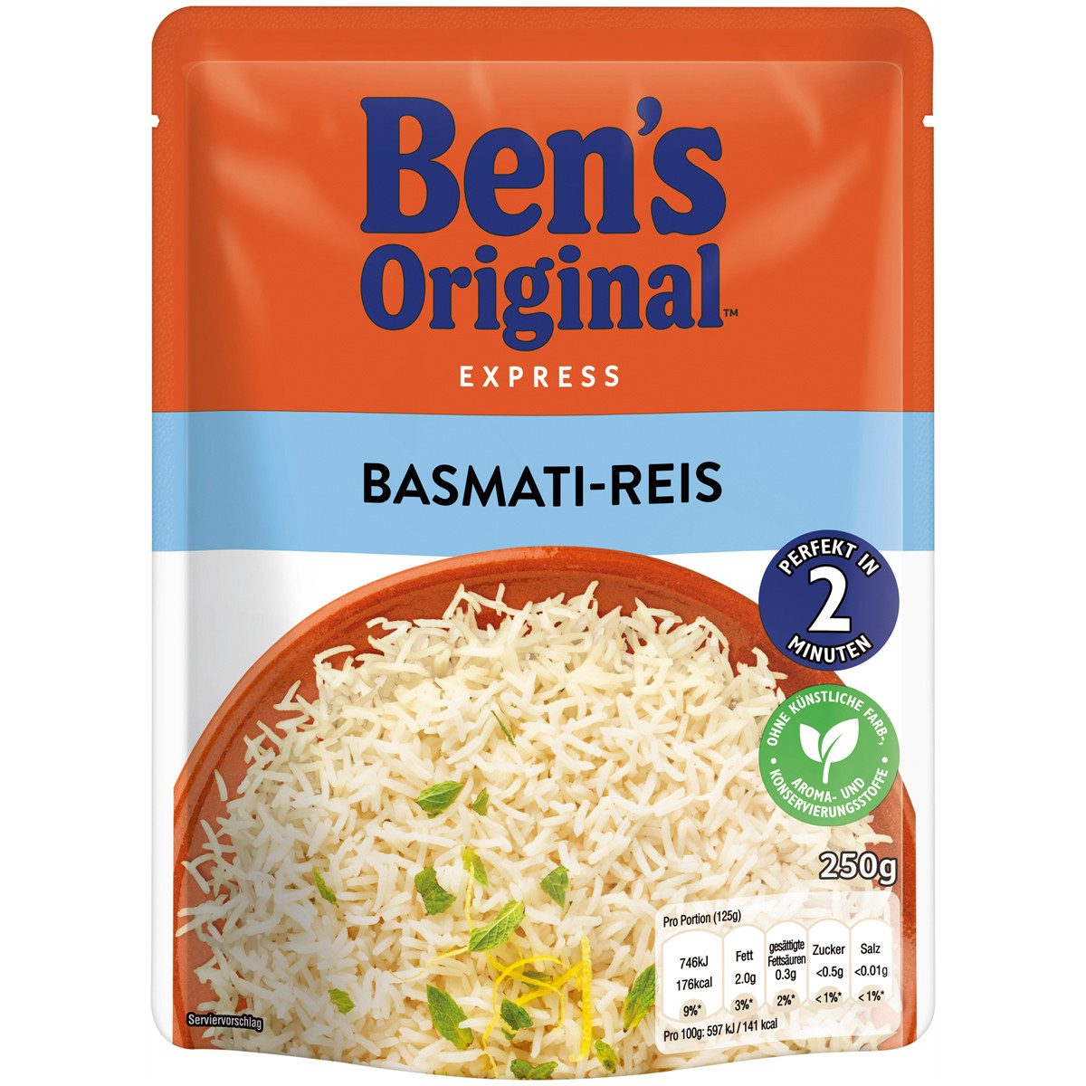 Ben's Original Reis, Bens Original Express Basmati Reis fertig in nur 2 Minuten 250g