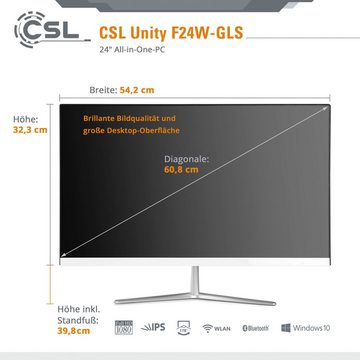 CSL Unity F24-GLS mit Windows 10 Pro All-in-One PC (23,8 Zoll, Intel Celeron N4120, UHD Graphics 600, 8 GB RAM, 512 GB SSD)