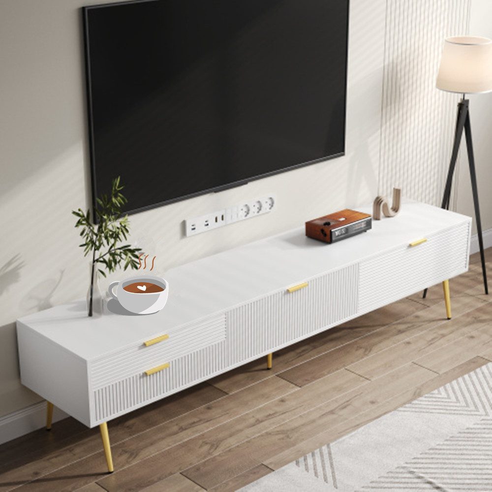 XDeer TV-Schrank TV-Schrank,TV-Ständer lowboard mit Schubladen und Türen, Wohnzimmermöbel,Modernes Design