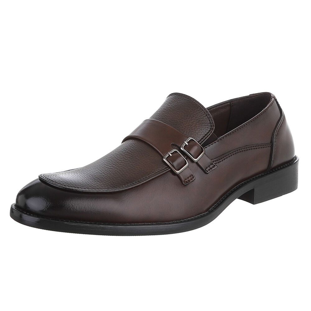 Coolwalk Herrenschuh Monkstrap Slipper elegant Alltag mode Slipper (92422620) Blockabsatz Business-Schuhe in Braun