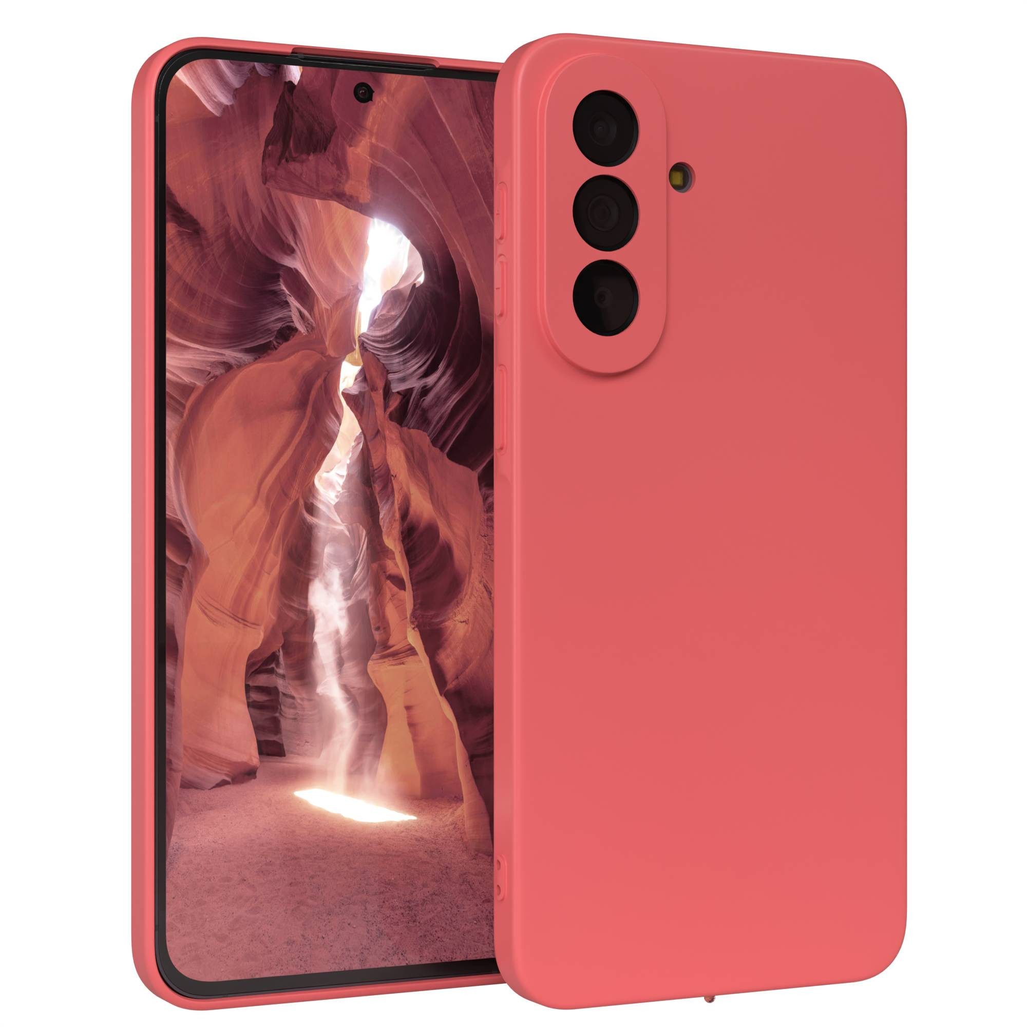 EAZY CASE Handyhülle TPU Hülle für Samsung Galaxy A57 6,7 Zoll, Schutzhülle mit Kameraschutz stoßfest Telefonhülle Matt Rot / Hellrot
