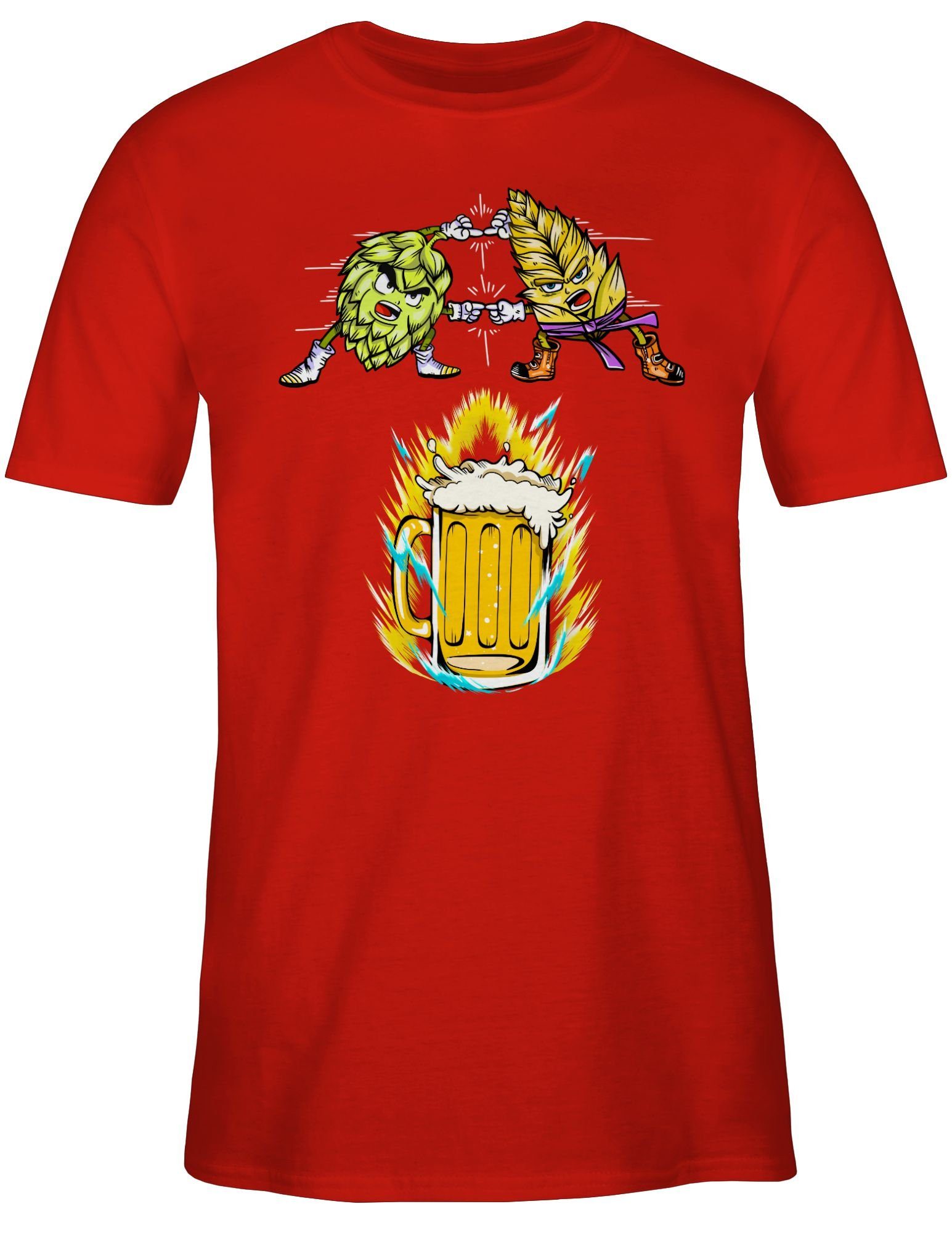 Shirtracer T-Shirt Bier Fusion - Rot 02 Malz Geschenke & Hopfen Nerd