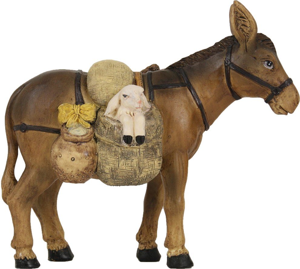 FADEDA Krippenfigur FADEDA Esel mit Schaf, Höhe in cm: 12 (1 St)