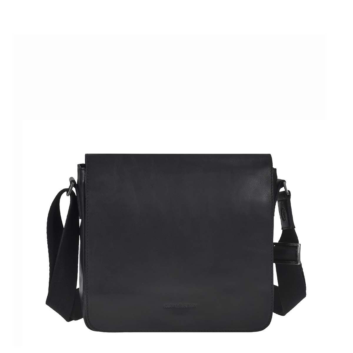 Greenburry Umhängetasche Pure Black, Schultertasche 26x23cm, Messengerbag, Damen Herren