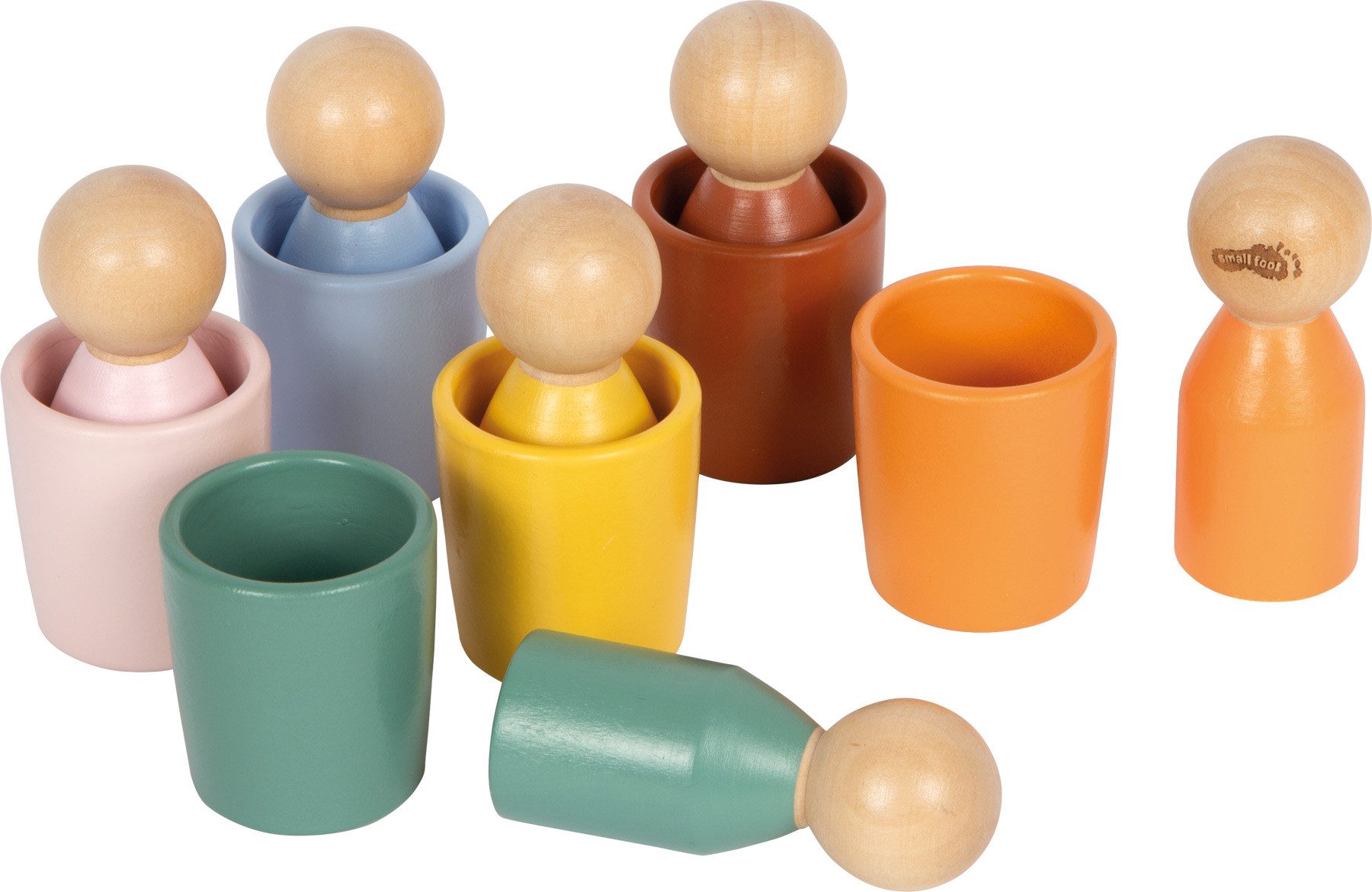 Small Foot Steckspielzeug Sortierbecher Montessori mit Figuren
