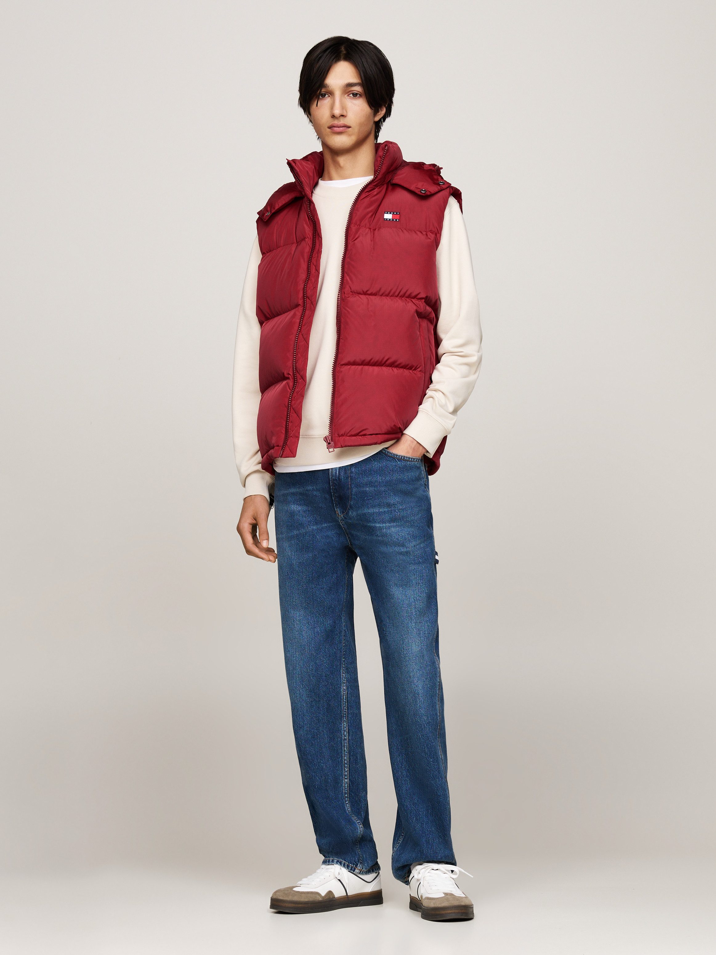 Tommy Jeans Steppweste TJM ALASKA VEST Abnehmbare Kapuze mit Kordelzug