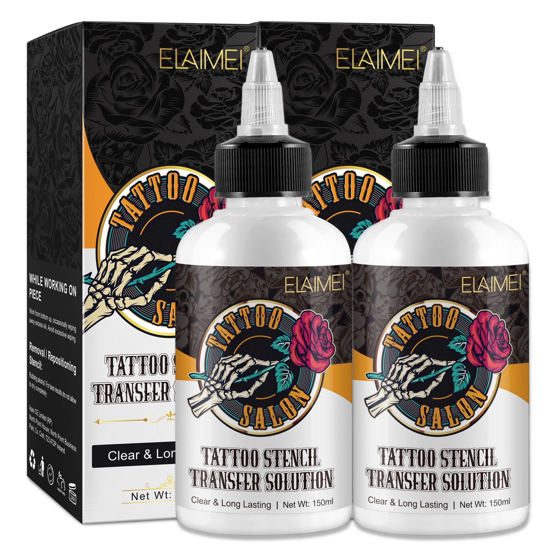 P-Beauty Cosmetic Accessories Hautpflegegel Tattoo Schablonen Stencil Solution Transfer Gel Creme P-Beauty, 2-tlg.