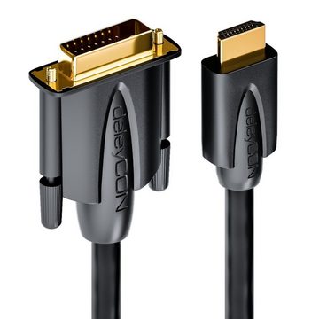 deleyCON deleyCON 2m HDMI zu DVI Kabel 24+1 1080p FULL HD 1920x1080 HDMI-Kabel