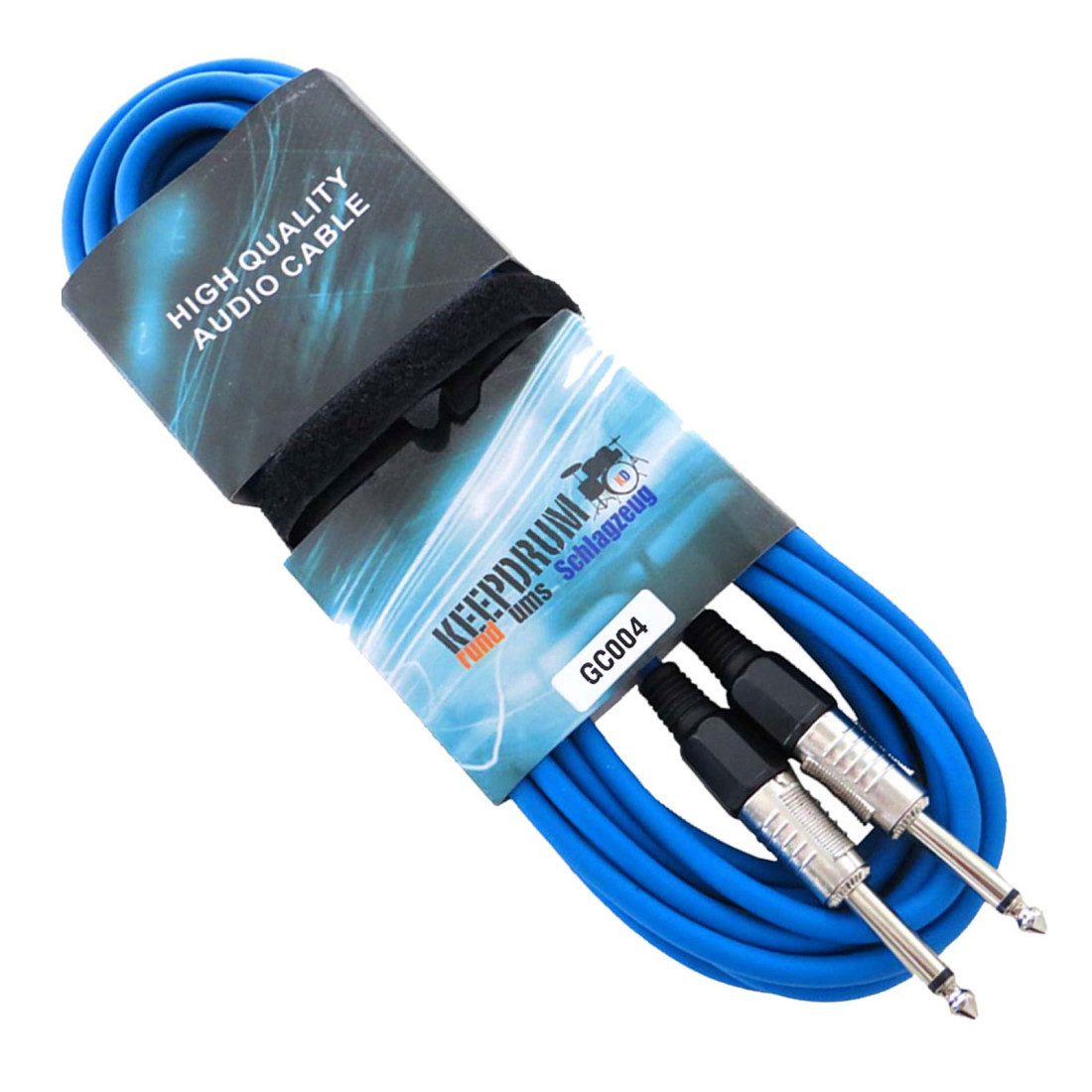 keepdrum keepdrum GC-004 Gitarrenkabel 3m Blau Audio-Kabel, 6,35-mm-Klinke, 6,35-mm-Klinke (300 cm), Gitarrenkabel Blau 3m