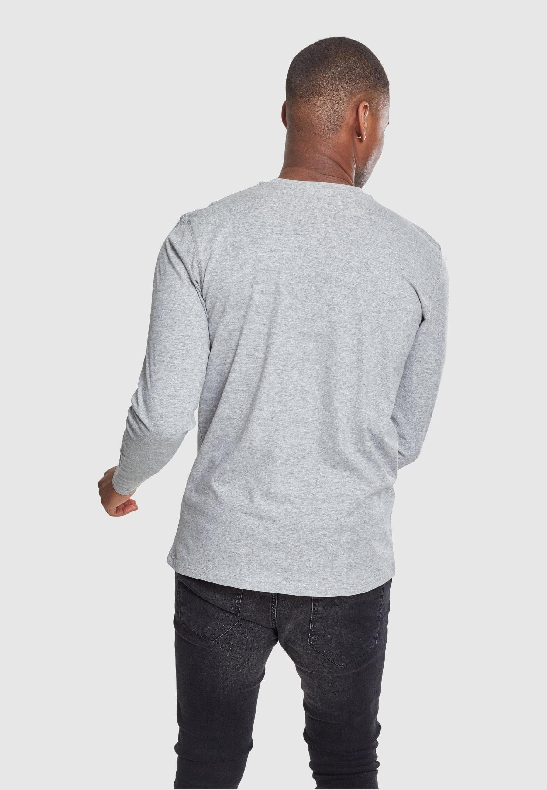 URBAN CLASSICS T-Shirt Herren Basic grey (1-tlg) L/S Henley Tee