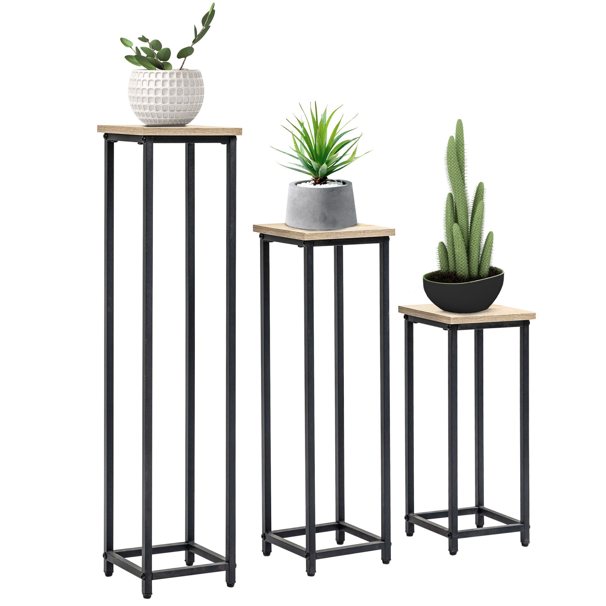 Outsunny Blumenständer Blumentopfhalter im Industriedesign (Pflanzenhocker, günstig online kaufen