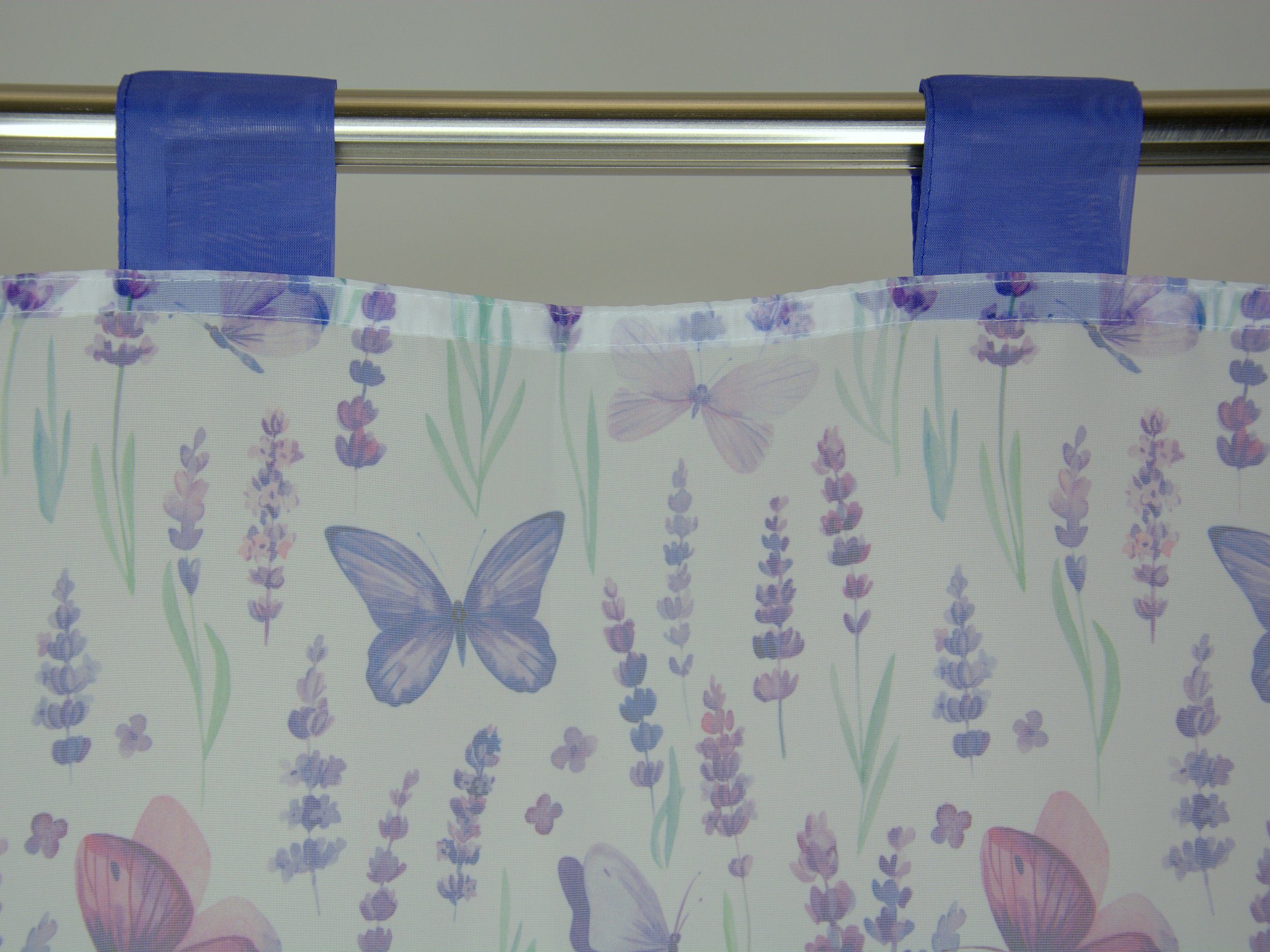 Scheibengardine Serie: Angie, (1 Lavendel, St), BxH Clever-Kauf-24, mit Schlaufen, transparent 120x45, Schlaufen Scheibengardine
