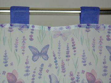 Scheibengardine Scheibengardine mit Schlaufen, Lavendel, BxH 120x45, Serie: Angie, Clever-Kauf-24, Schlaufen (1 St), transparent