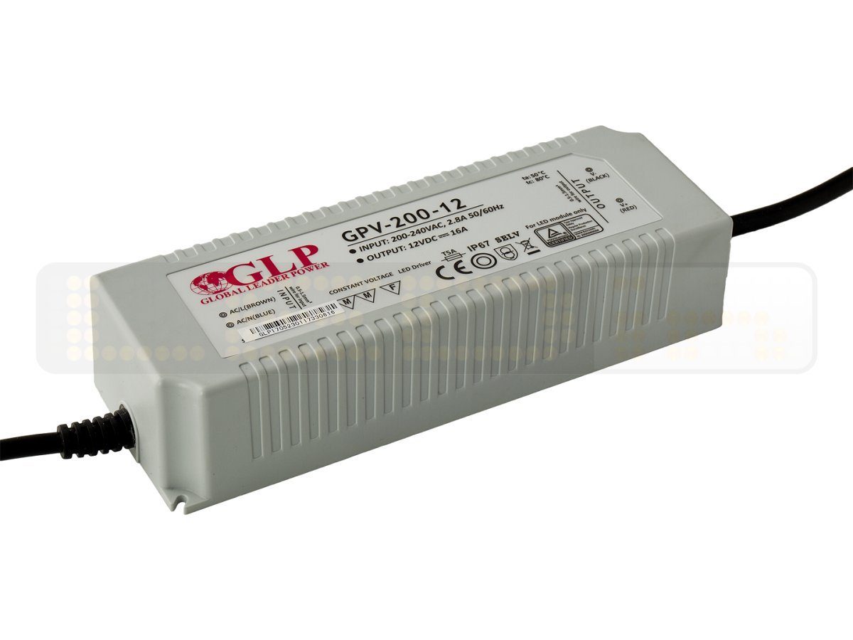LED-Line LED Trafo 192W 16A 12V Netzteil IP67 Wasserdicht Transformator Treiber LED Trafo