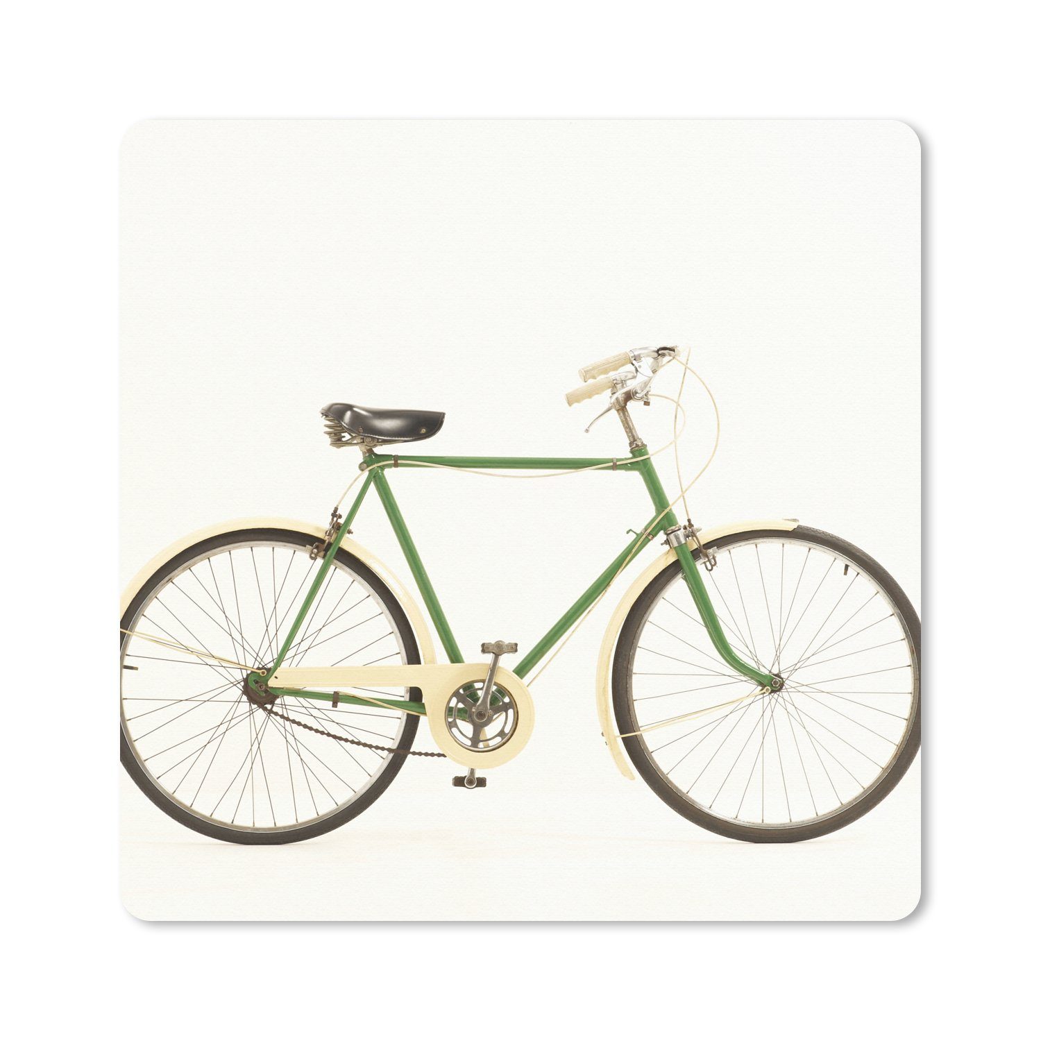 MuchoWow Gaming Mauspad Ein grünes einzigartiges Fahrrad (1-St), Gaming, Rutschfester Unterseite, Mausunterlage, 50x50 cm, XXL, Großes