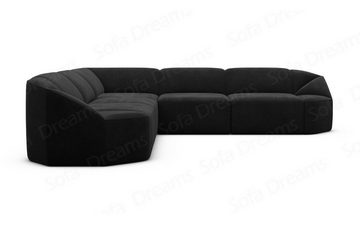 Sofa Dreams Ecksofa Designer Stoff Samtstoff Couch Cabrera L Form Stoffsofa, Loungesofa