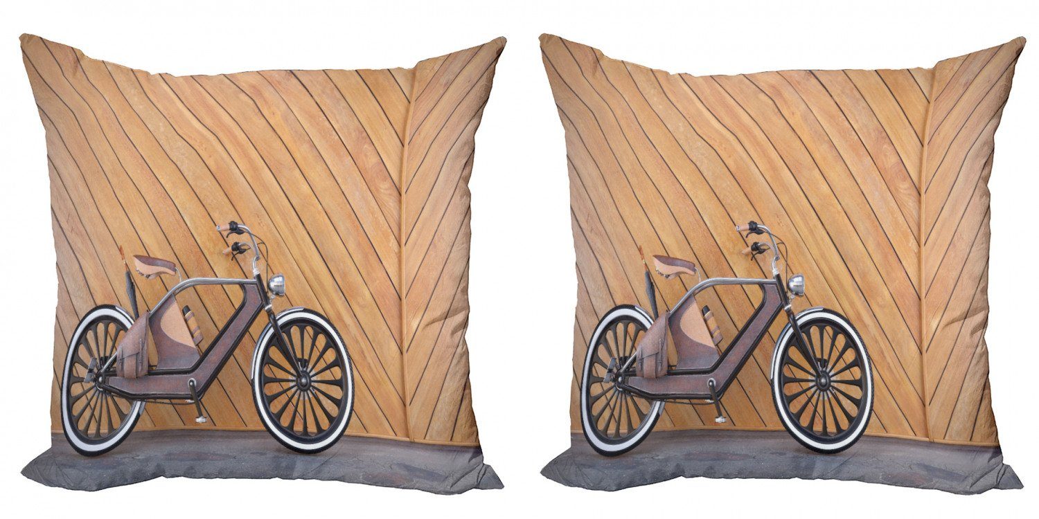 Stück), Abakuhaus Doppelseitiger Accent Fahrrad-Wand Digitaldruck, Kissenbezüge (2 Steampunk Modern Vintage