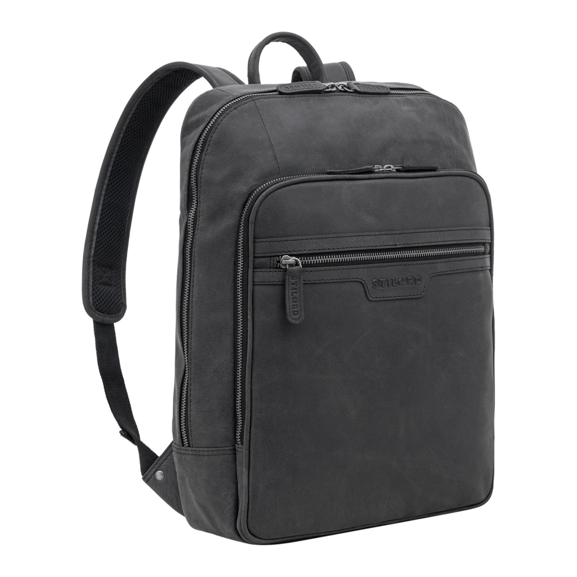 STILORD Notebook-Rucksack STILORD "Malik" Business Rucksack Leder Groß Herren Damen Echtleder