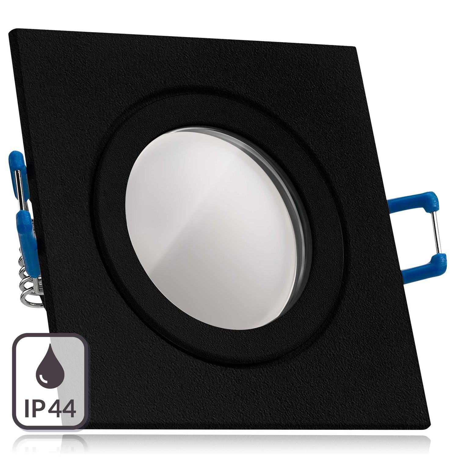LED Einbaustrahler Set schwarz LEDANDO von 5W IP44 mit 3 - in LEDANDO GU10 LED LED Einbaustrahler