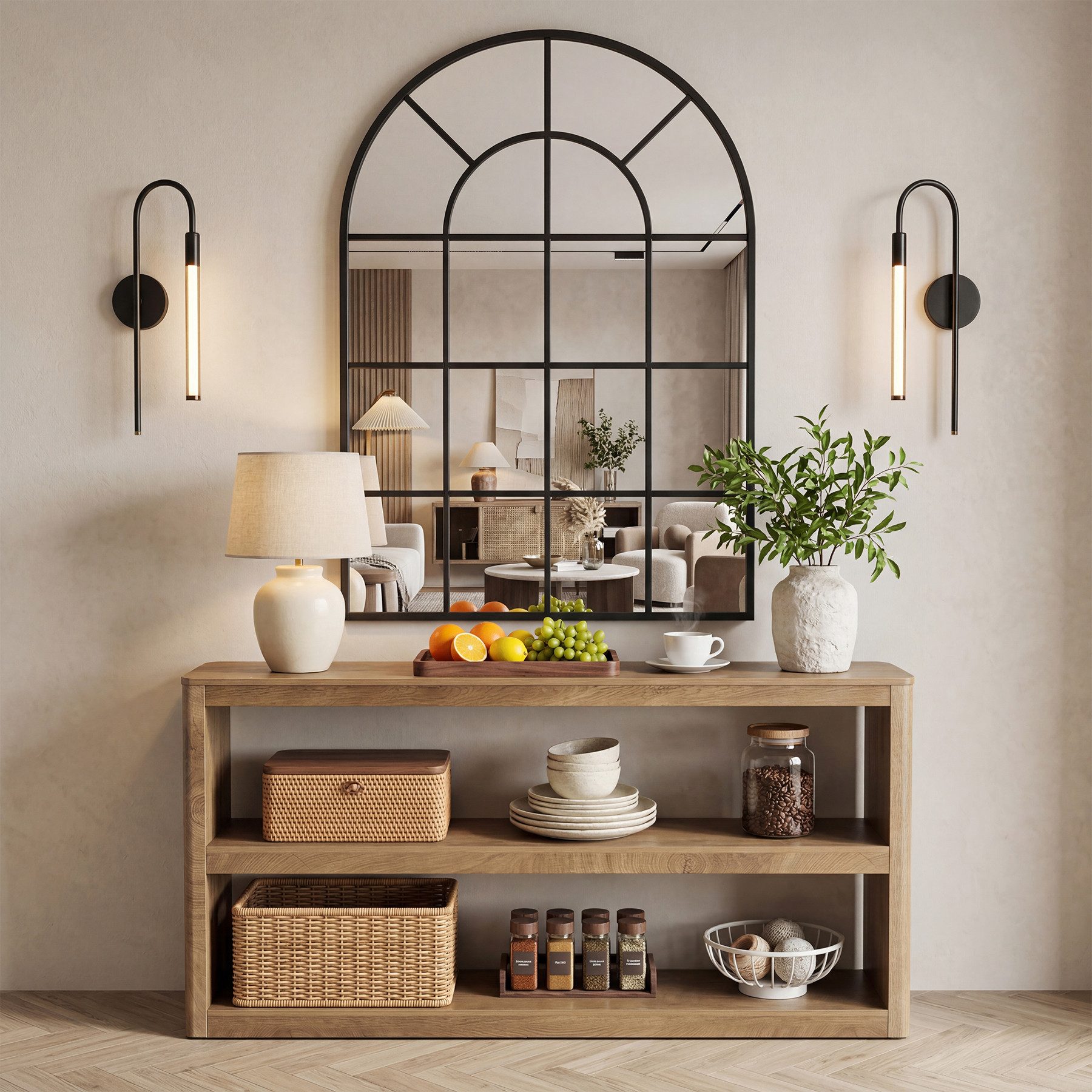 Tribesigns Konsolentisch 160cm Schmale Sofatisch mit 3 Ablageflächen (160 x 30 x 85 cm), Eingangsmöbel für Wohnzimmer, Flur, Diele, Foyer – Bild 3 von 5