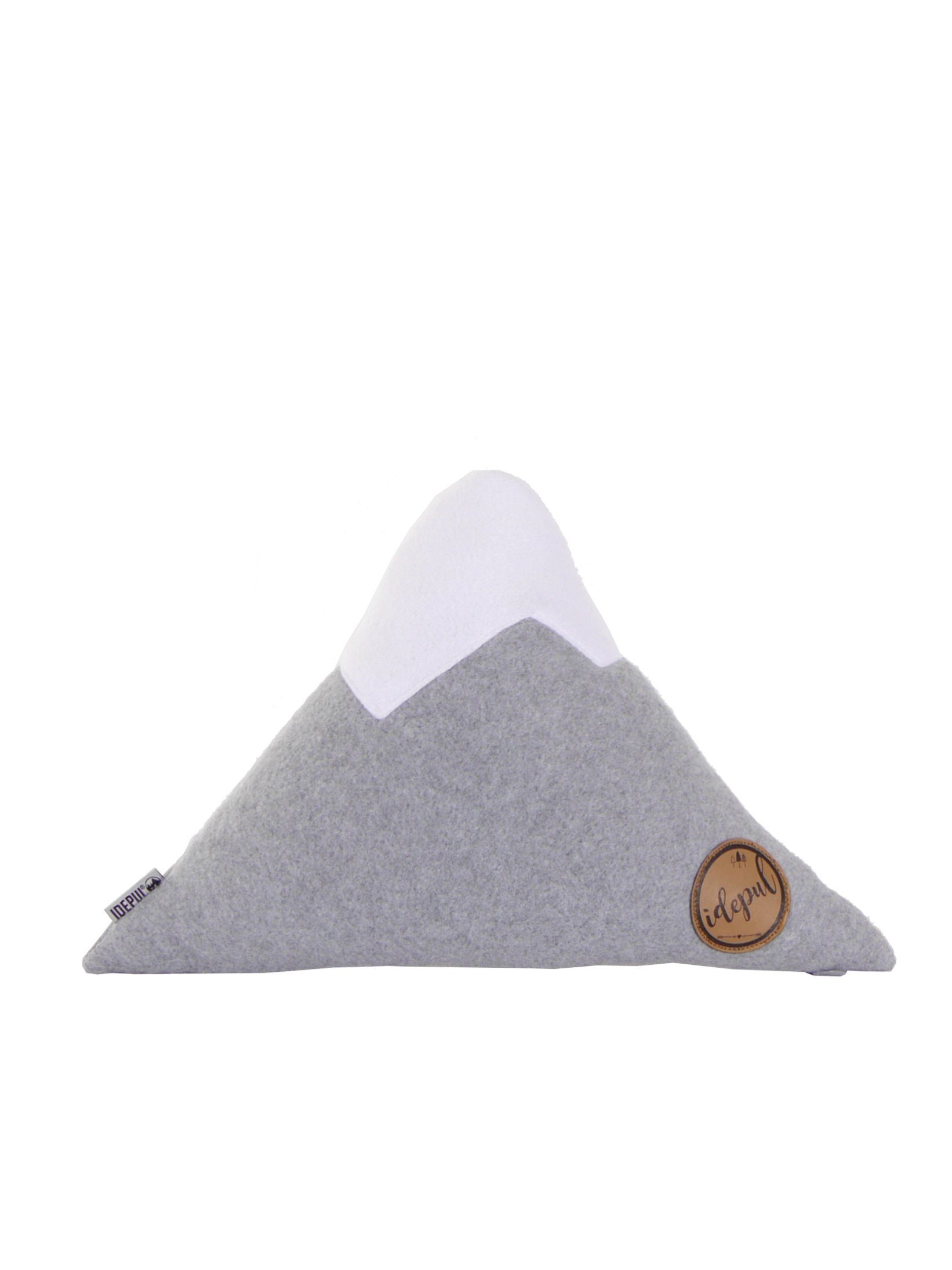 IDEPUL by Idealer Pulverschnee Dekokissen MountainIDE, waschbar, Innenkissen, Fleece, Bergform, mit Reißverschluss