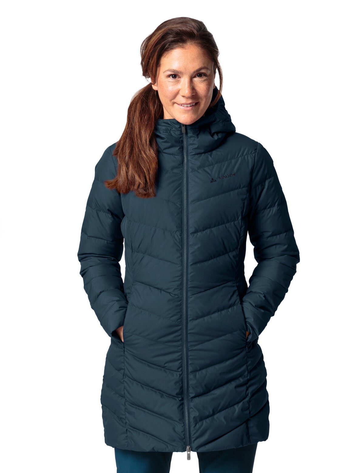 Coat Outdoorjacke kompensiert uni Down Annecy Klimaneutral Women's dark sea VAUDE (1-St)