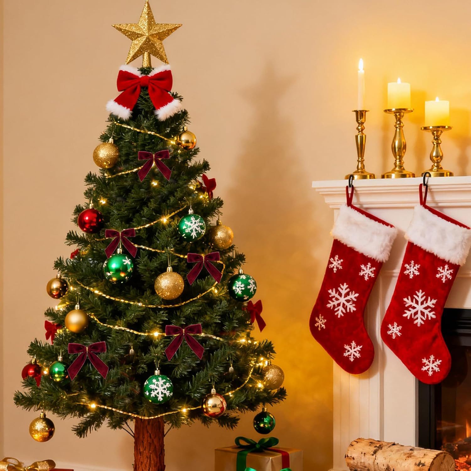 Coonoor Weihnachtsbaumschleife 12/24er Weihnachtsbaum Schleifen Samtschleifen (12-tlg)