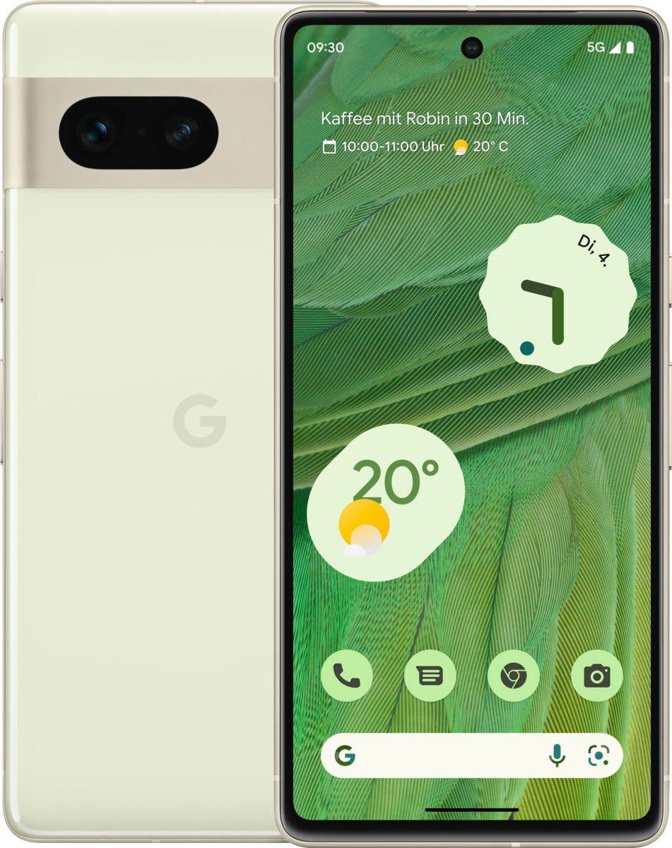 Google Pixel 7 Smartphone GB Zoll, Speicherplatz, cm/6,3 (16,05 50 Lemongrass 256 Kamera) MP